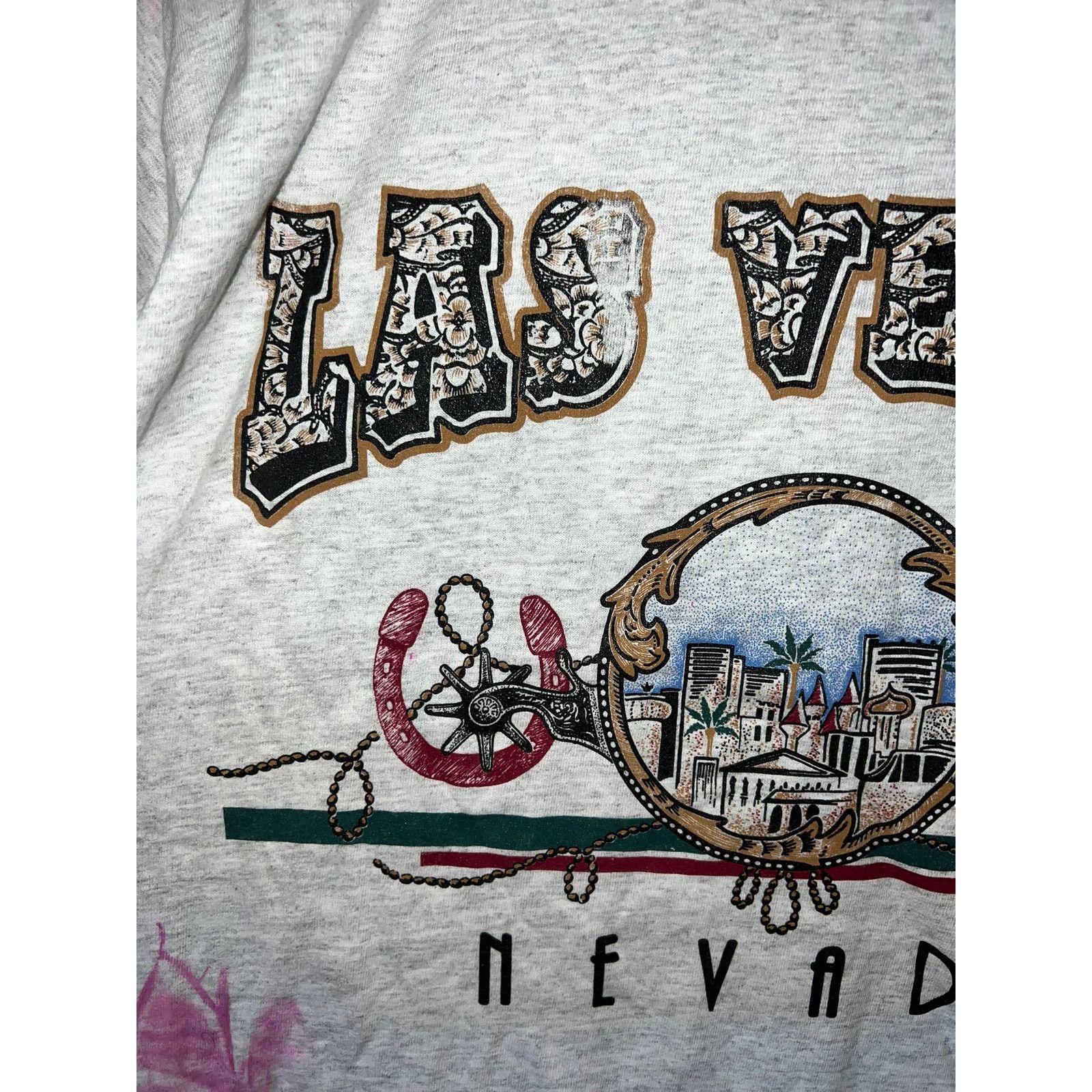 Signal Sport Vintage Las Vegas Gray Shirt Nevada Tee VTG 90s Stained L Size US L / EU 52-54 / 3 - 2 Thumbnail