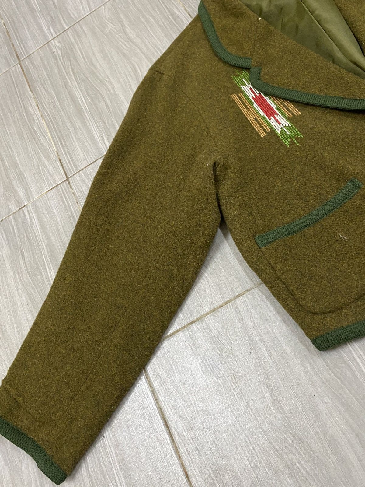 Vintage Vintage Italian Style Wool Jacket – Alpine Tyrolean Look Size M / US 6-8 / IT 42-44 - 4 Thumbnail