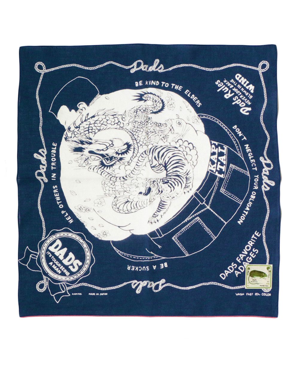 Kapital [OS] Fastcolor Selvedge "DAD" Bandana Size ONE SIZE - 3 Thumbnail