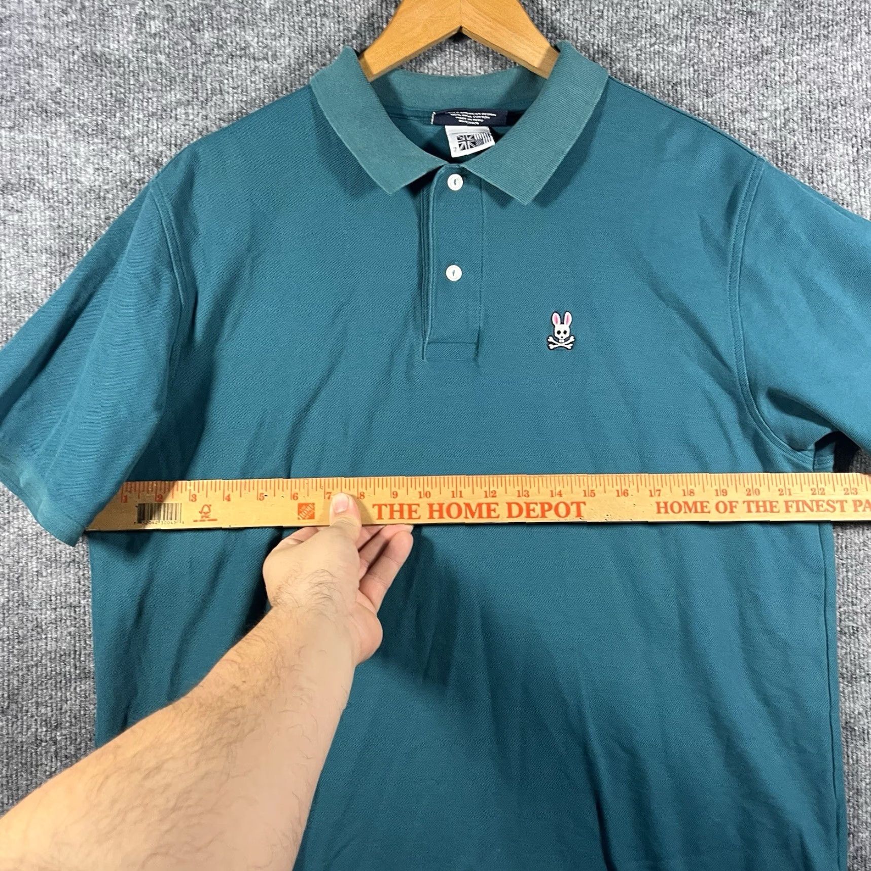 Psycho Bunny Psycho Bunny Polo Shirt Teal Embroidered Logo Pima Cotton Size XL Gray Short Sleeve Collared Men Polo Size US XL / EU 56 / 4 - 5 Thumbnail