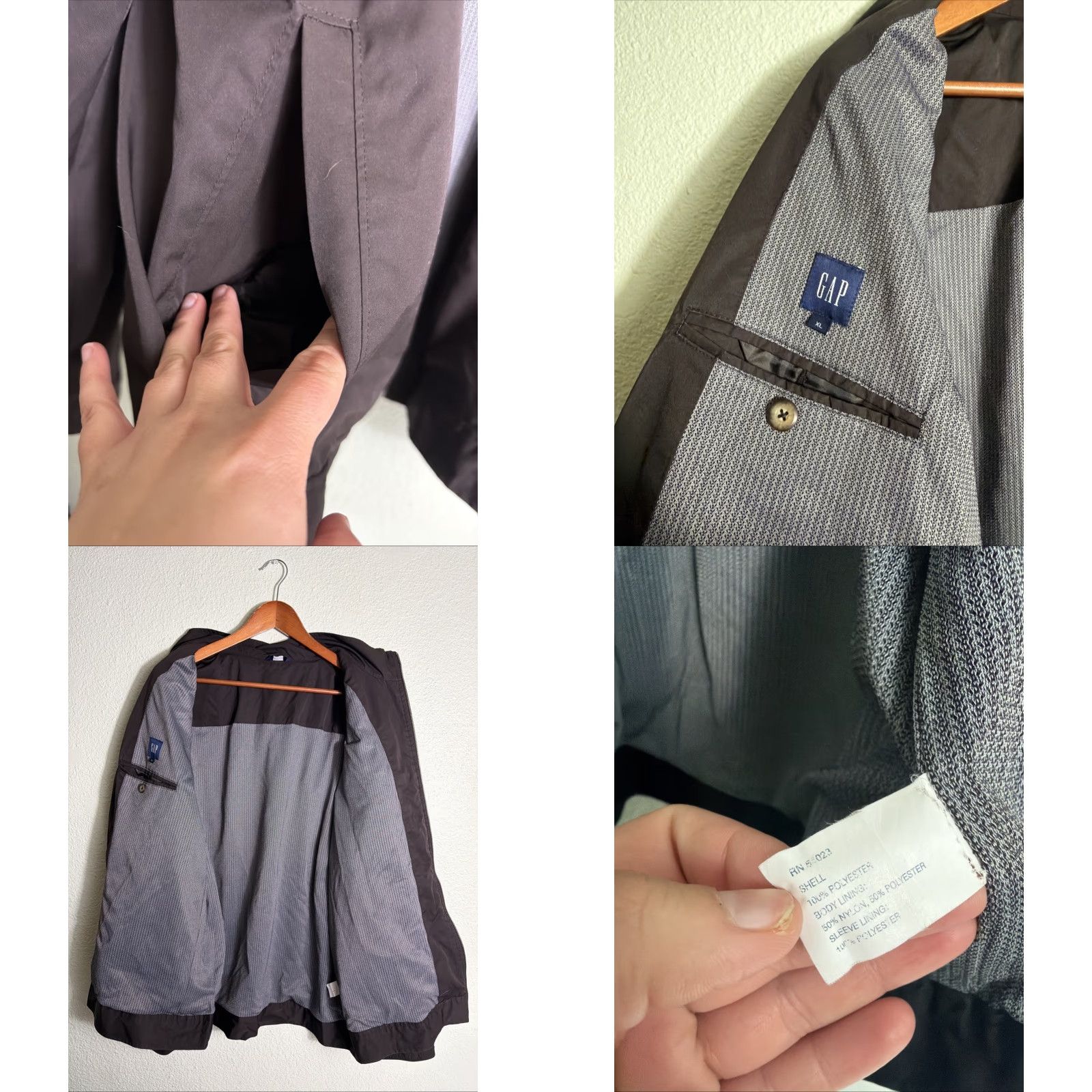 Gap VINTAGE Gap Bomber Jacket Nylon Polyester Lining Full Zip Mens XL Brown Size US XL / EU 56 / 4 - 8 Thumbnail