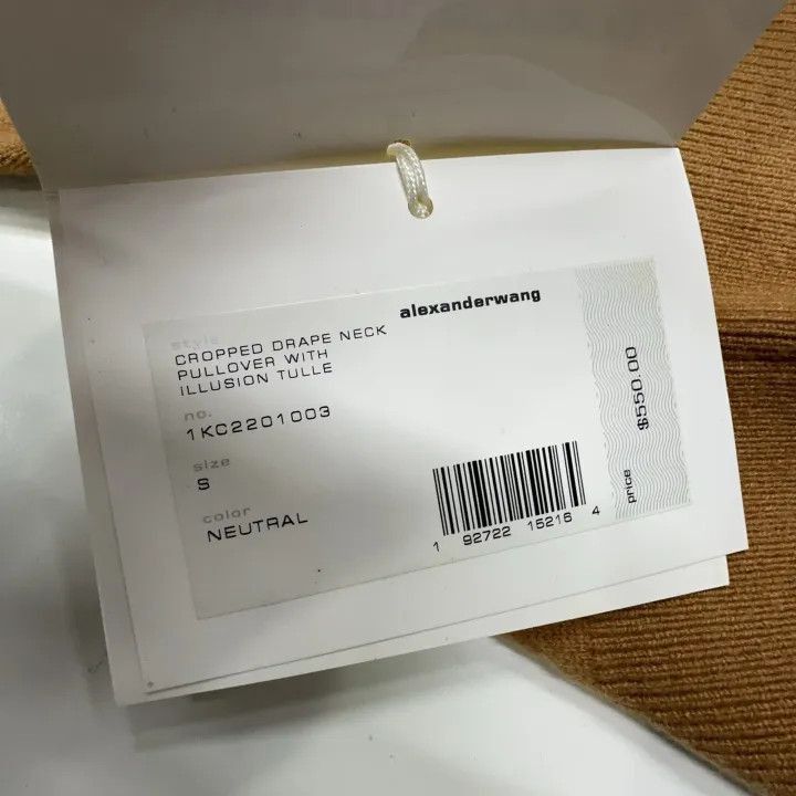 Alexander Wang Alexander Wang Off-Shoulder Cropped Cashmere Sweater - Size S / US 4 / IT 40 - 5 Thumbnail