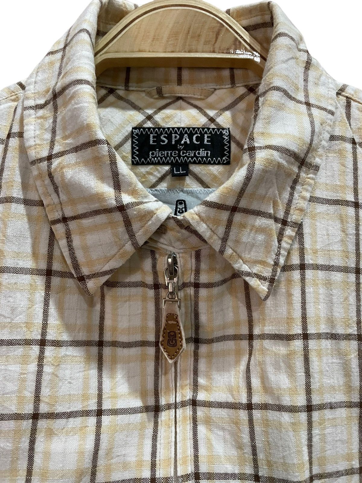 Pierre Cardin × Vintage 90s Classic Pierre Cardin ESPACE Zipped Tartan/Plaid Jacket Size US L / EU 52-54 / 3 - 4 Thumbnail