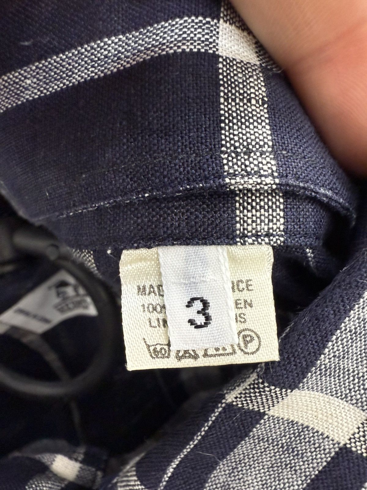 Hermes Hermes Gold Button Linen Check Detachable Сollar Shirt Size US L / EU 52-54 / 3 - 6 Thumbnail