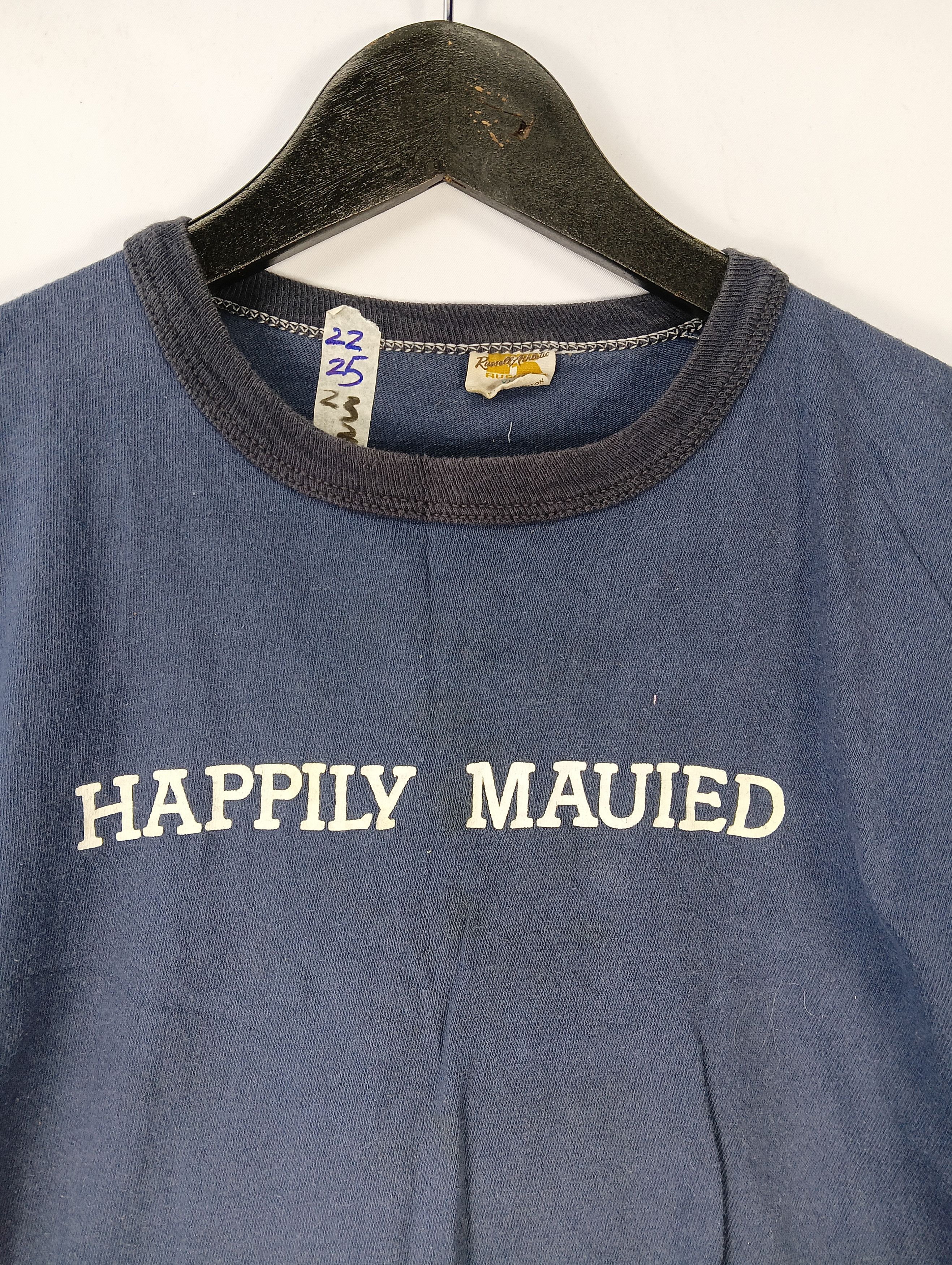 Russell Athletic × Vintage RINGER TEE HAPPILY MAUIED 70S Size US L / EU 52-54 / 3 - 3 Thumbnail