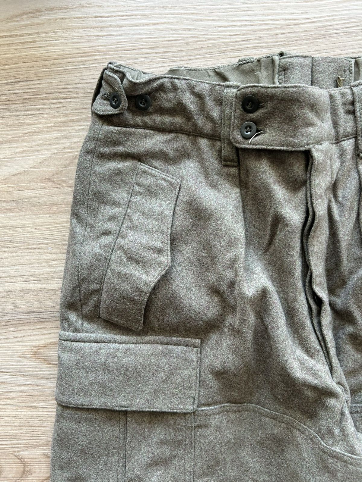Vintage Vintage 80s Heavy Wool Military Cargo Pants Size US 32 / EU 48 - 2 Thumbnail