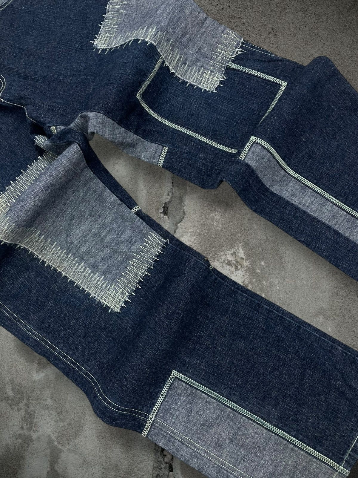 Japanese Brand Vintage 1990s Japan Designer Phat Farm Patchwork Denim Size US 32 / EU 48 - 6 Thumbnail