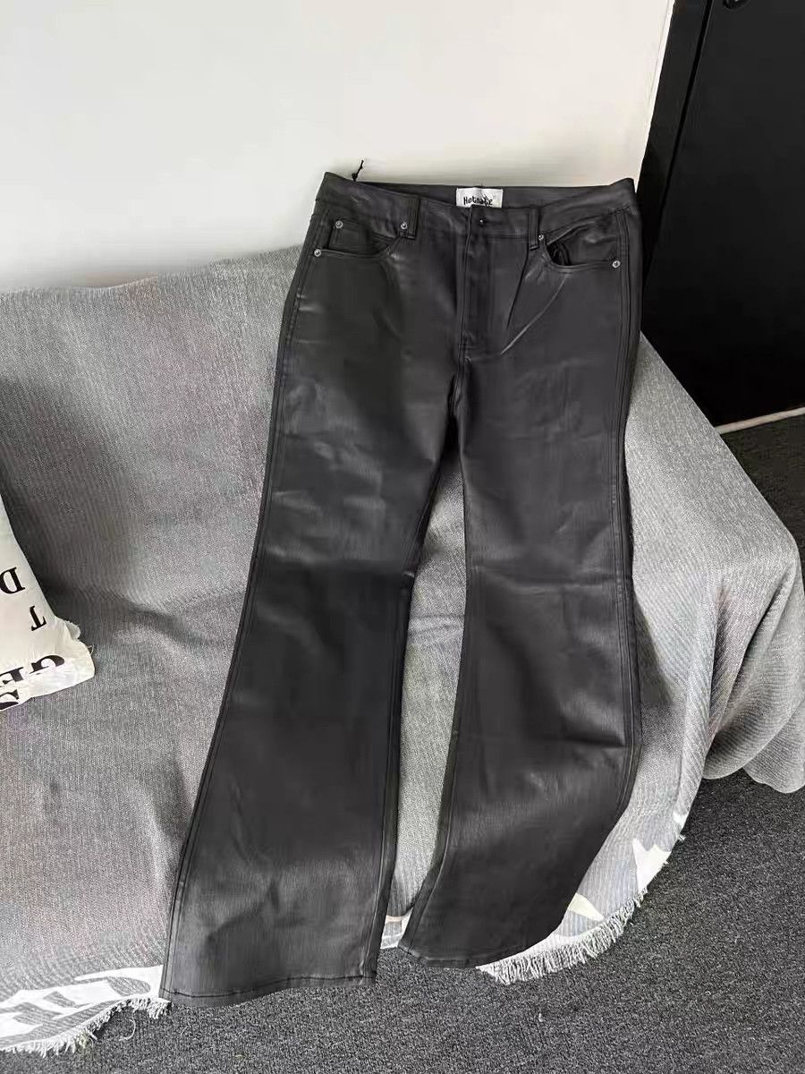 Designer utility wax punk yuppie hiphop bootcut flared jeans Size US 35 - 11 Thumbnail