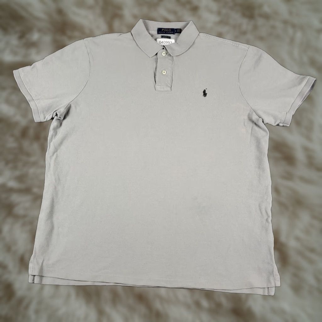 Ralph Lauren VINTAGE Ralph Lauren Polo Shirt Men Large Gray Cotton Short Sleeve Casual Classic 90s Size US L / EU 52-54 / 3 - 1 Thumbnail