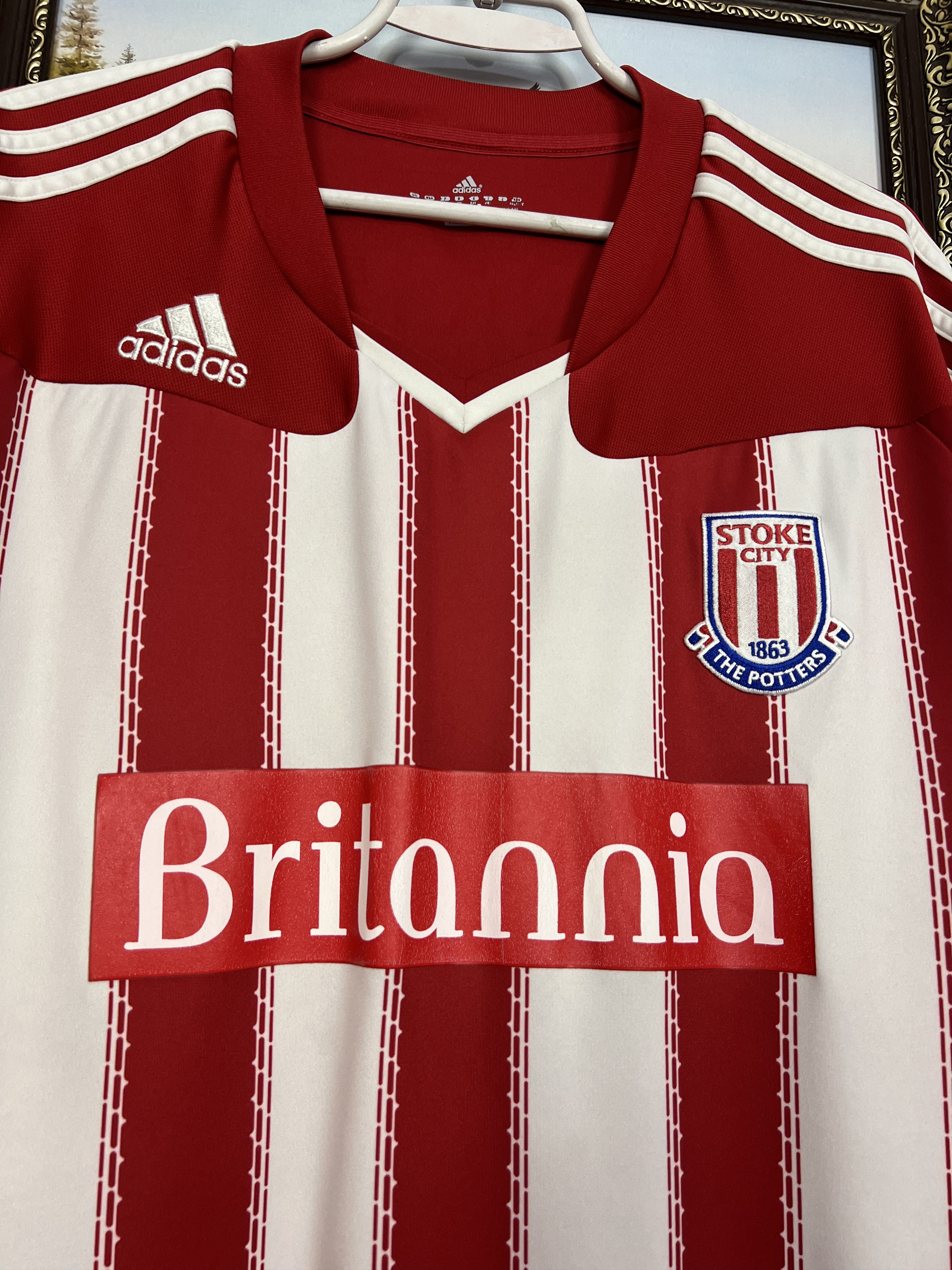 Adidas Stoke City Home football shirt Player Issue #4 Pugh Jersey Size US XXL / EU 58 / 5 - 3 Thumbnail