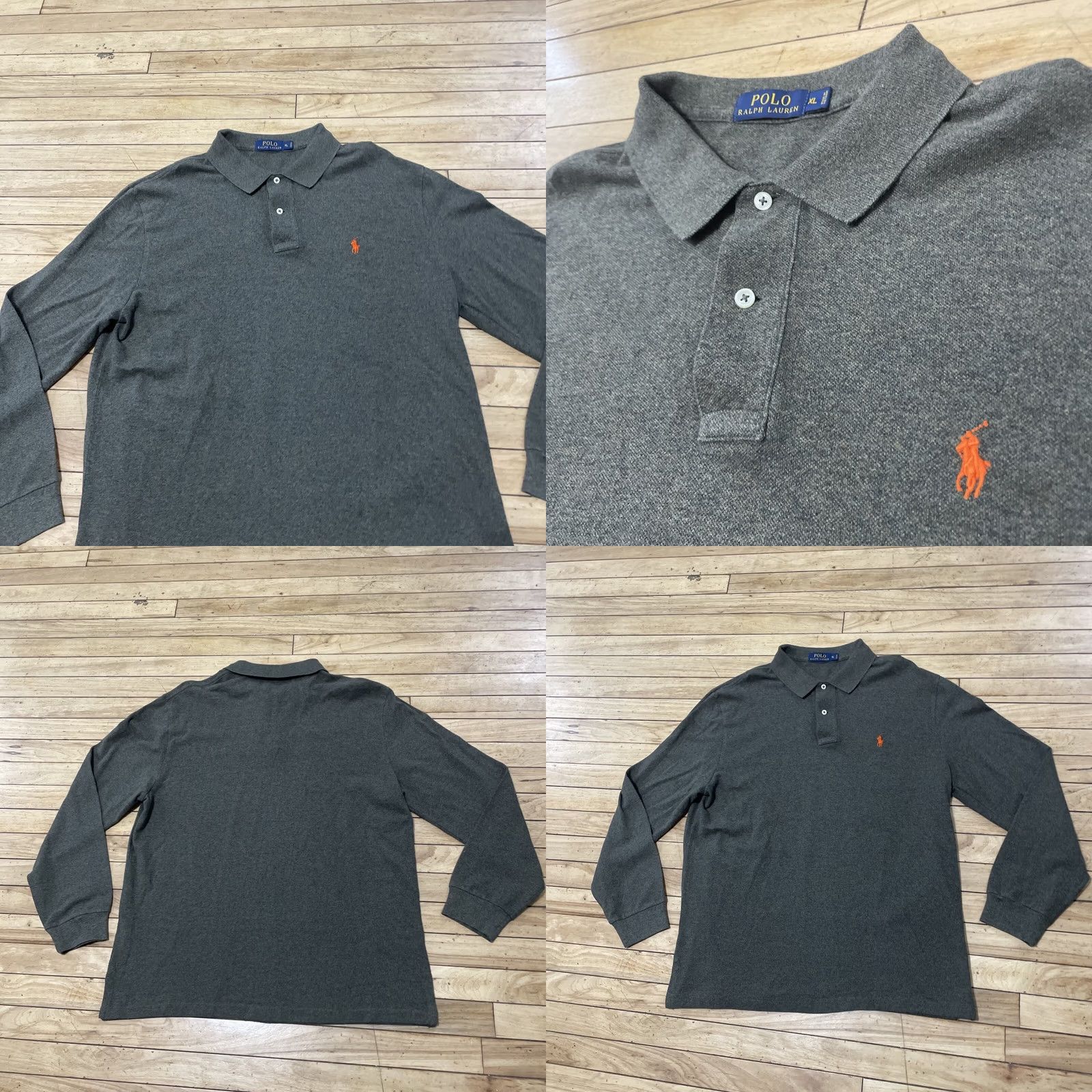 Polo Ralph Lauren Polo Ralph Lauren Rugby Shirt Long Sleeve Polo Gray Orange Logo XL Men Size US XL / EU 56 / 4 - 9 Thumbnail