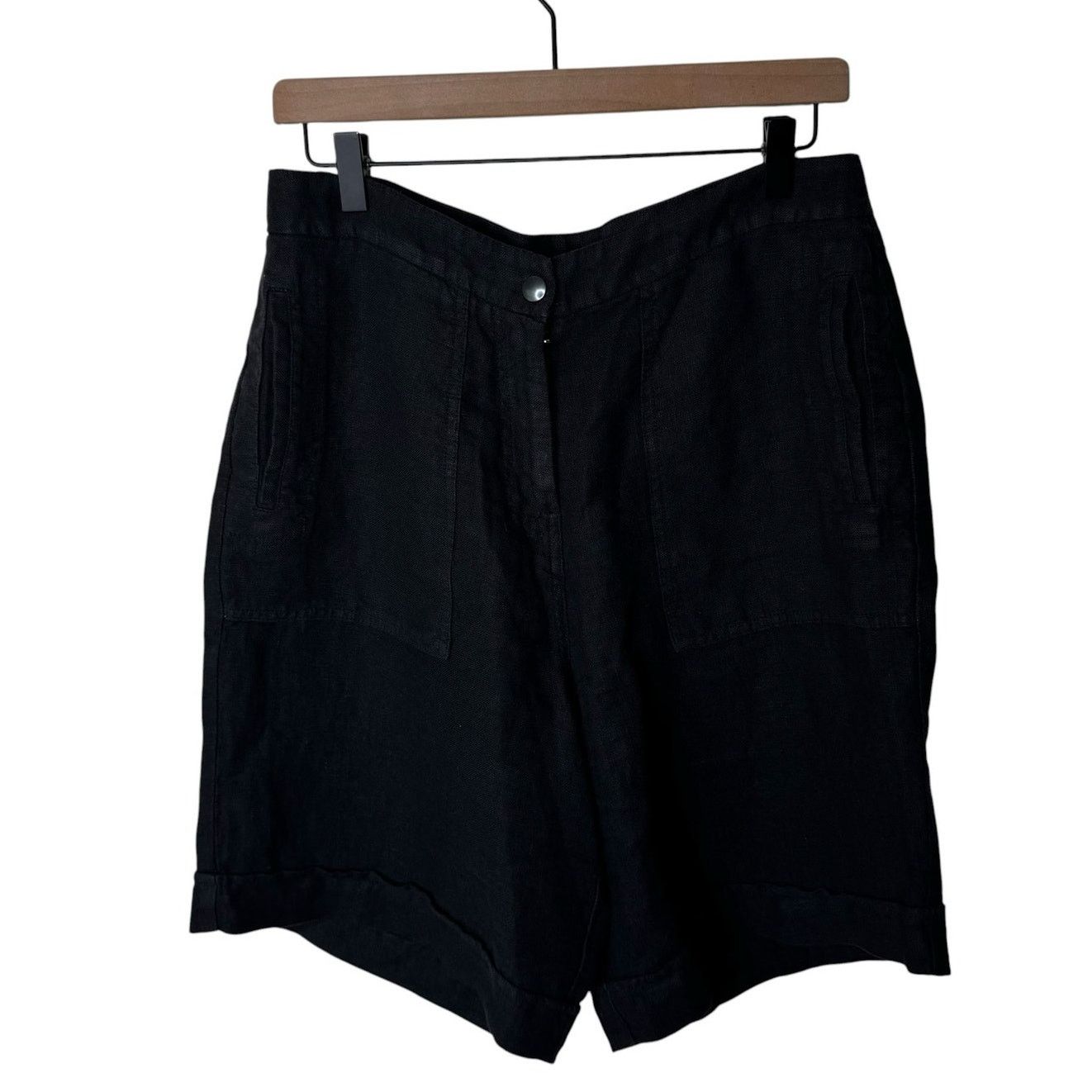 Other POETRY 100% Linen Bermuda Shorts Size US 8 Black Size 30" / US 8 / IT 44 - 1 Thumbnail