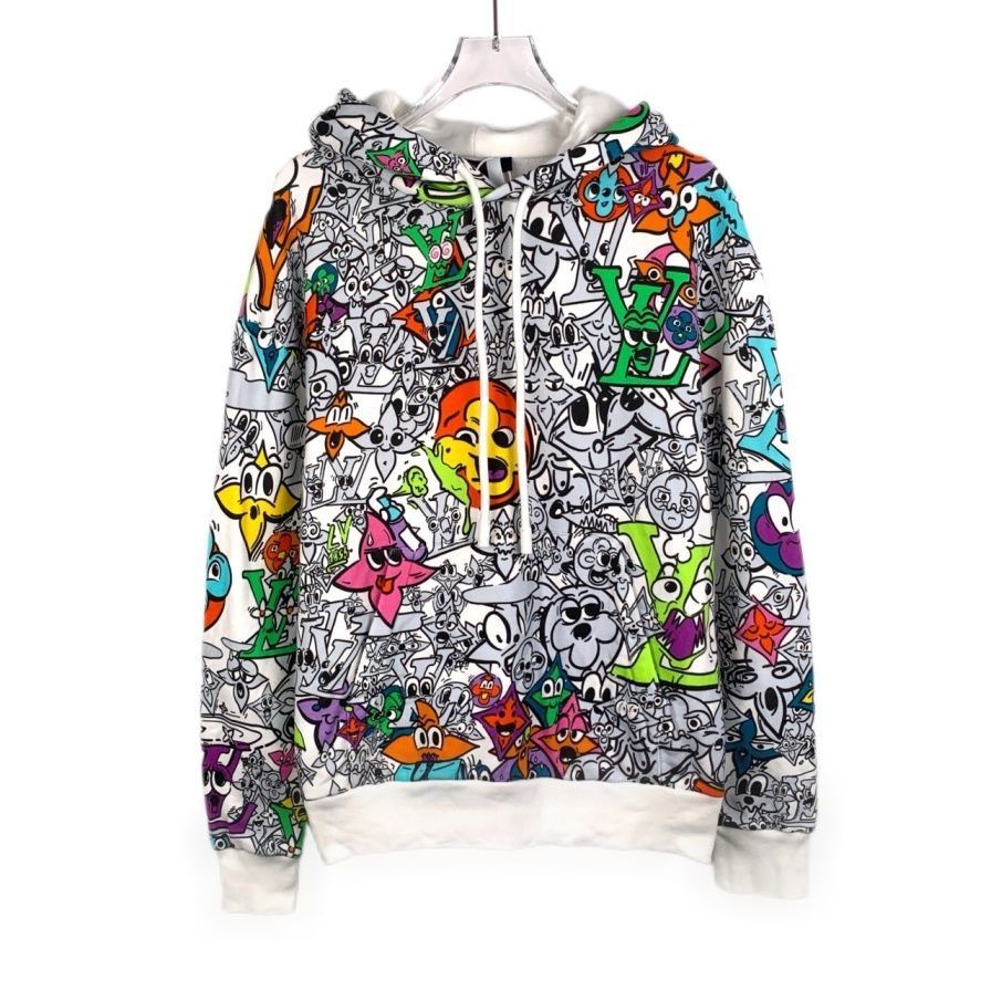 Louis Vuitton Comic Print Full-Print Color-Block Hooded Swea