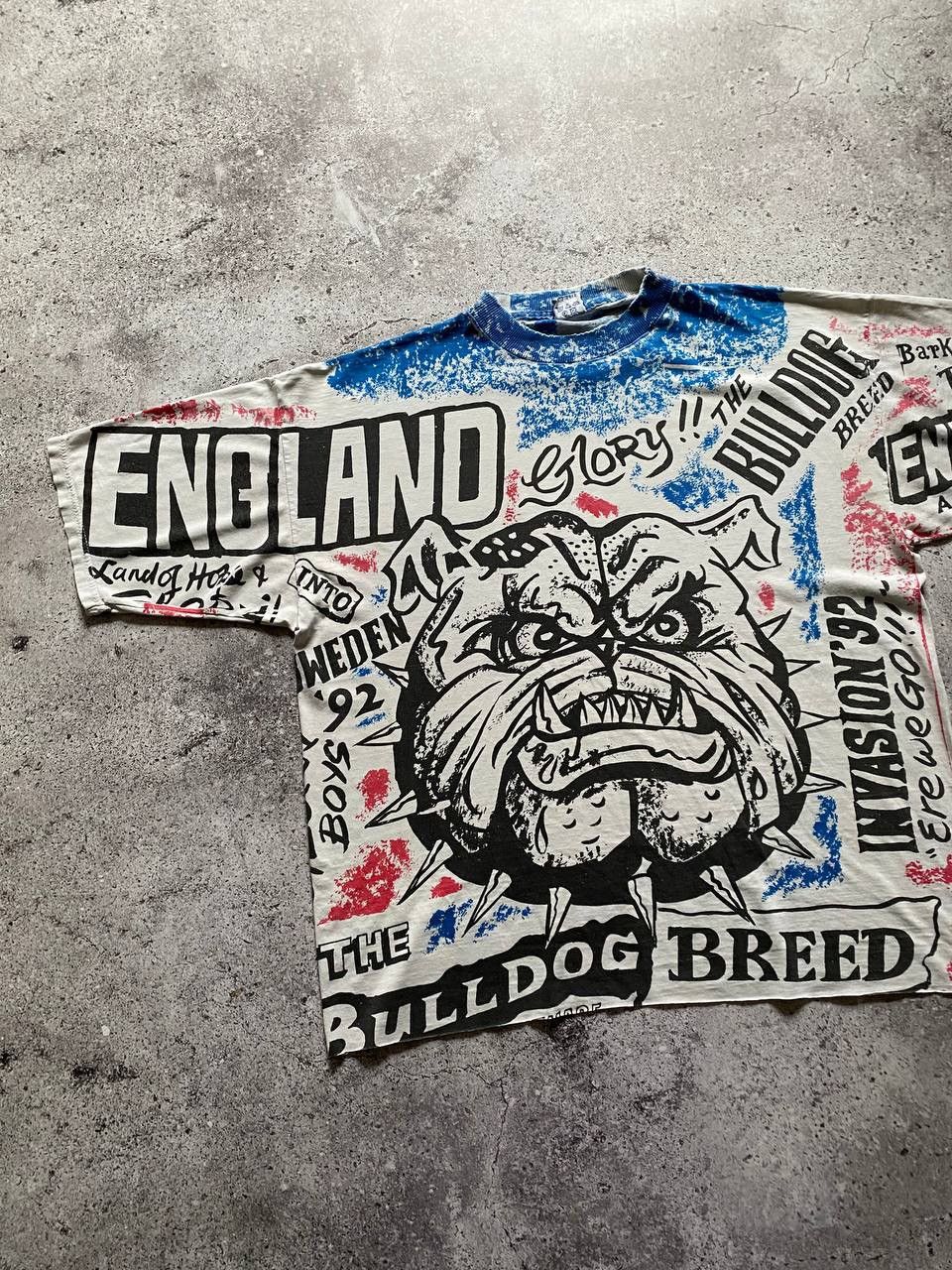 Japanese Brand × Vintage VINTAGE THE BULLDOG BREED ENGLAND SKINHEADS OVER PRINT TEE Size US L / EU 52-54 / 3 - 5 Thumbnail