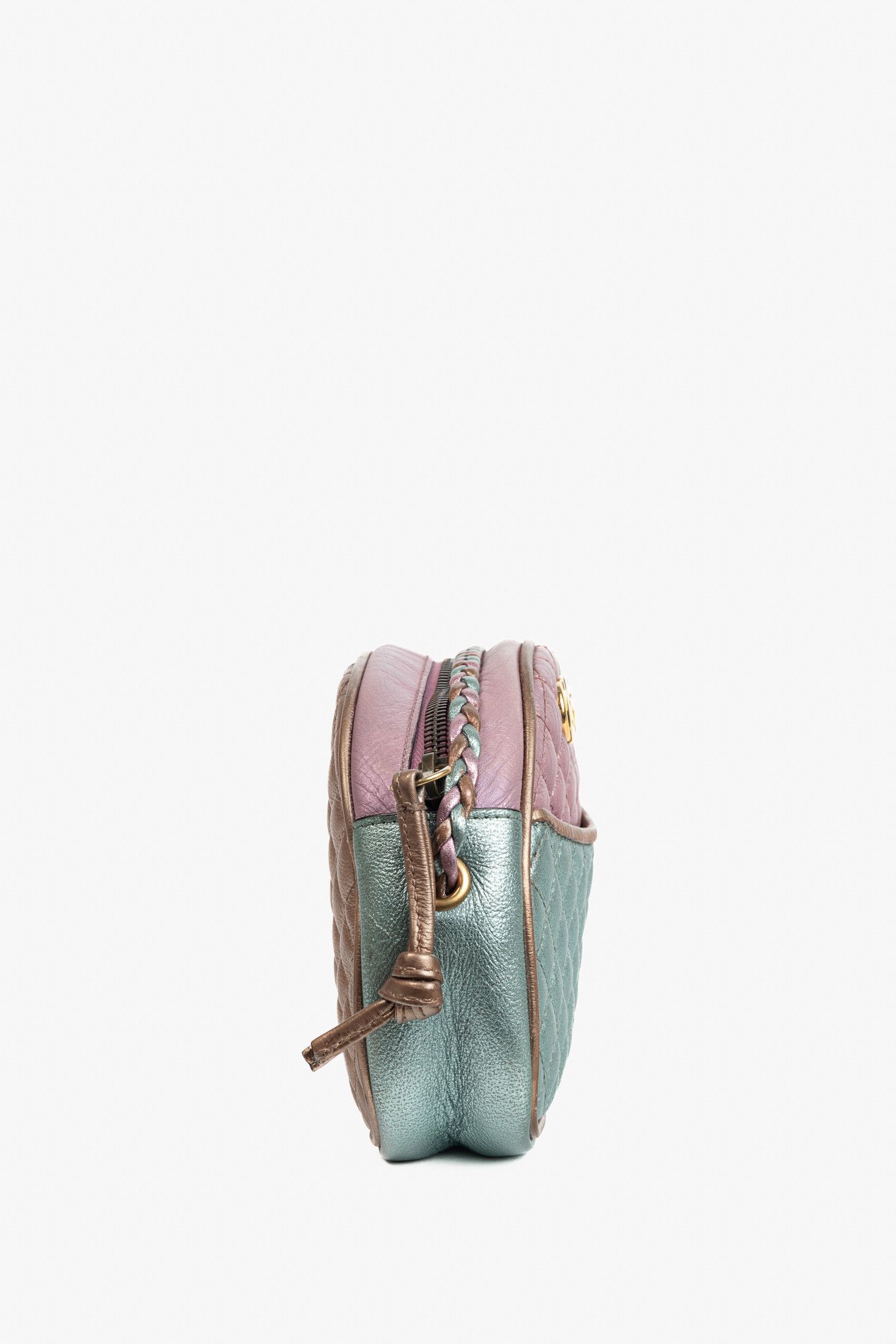 Gucci Gucci Zumi Pink & Blue Laminated Leather Quilted Mini Bag Size ONE SIZE - 3 Thumbnail