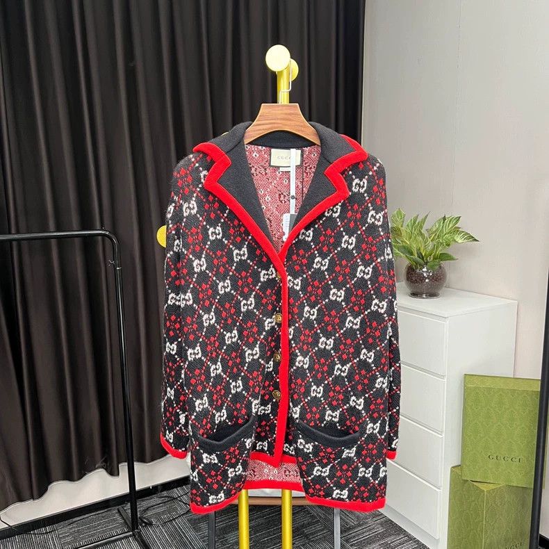 Gucci Gucci Black Red Print Vintage Cardigan - dmc Size US XS / EU 42 / 0 - 1 Thumbnail