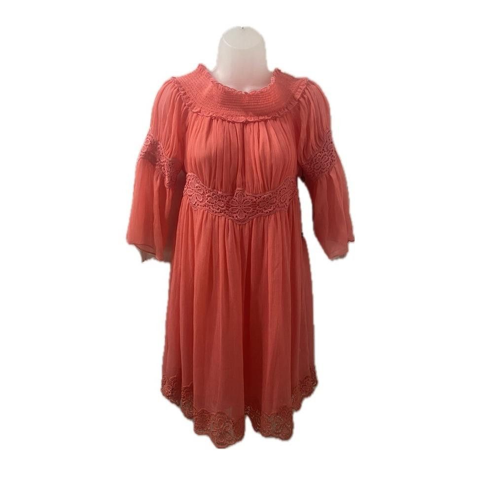 Designer Adrianna Papell Spirited Away Coral Dress Size S / US 4 / IT 40 - 2 Thumbnail