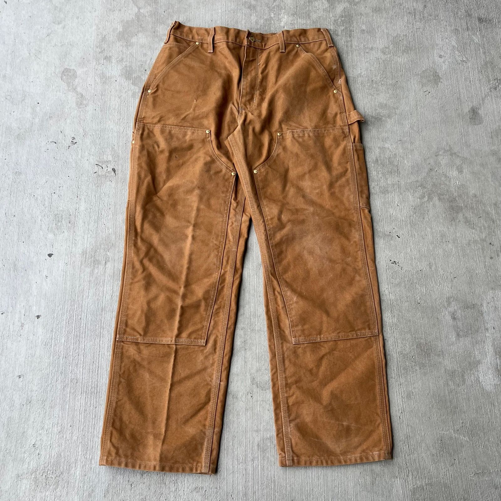 Carhartt × Vintage Carhartt brown double knee work wear carpenter pants Size US 32 / EU 48 - 1 Thumbnail