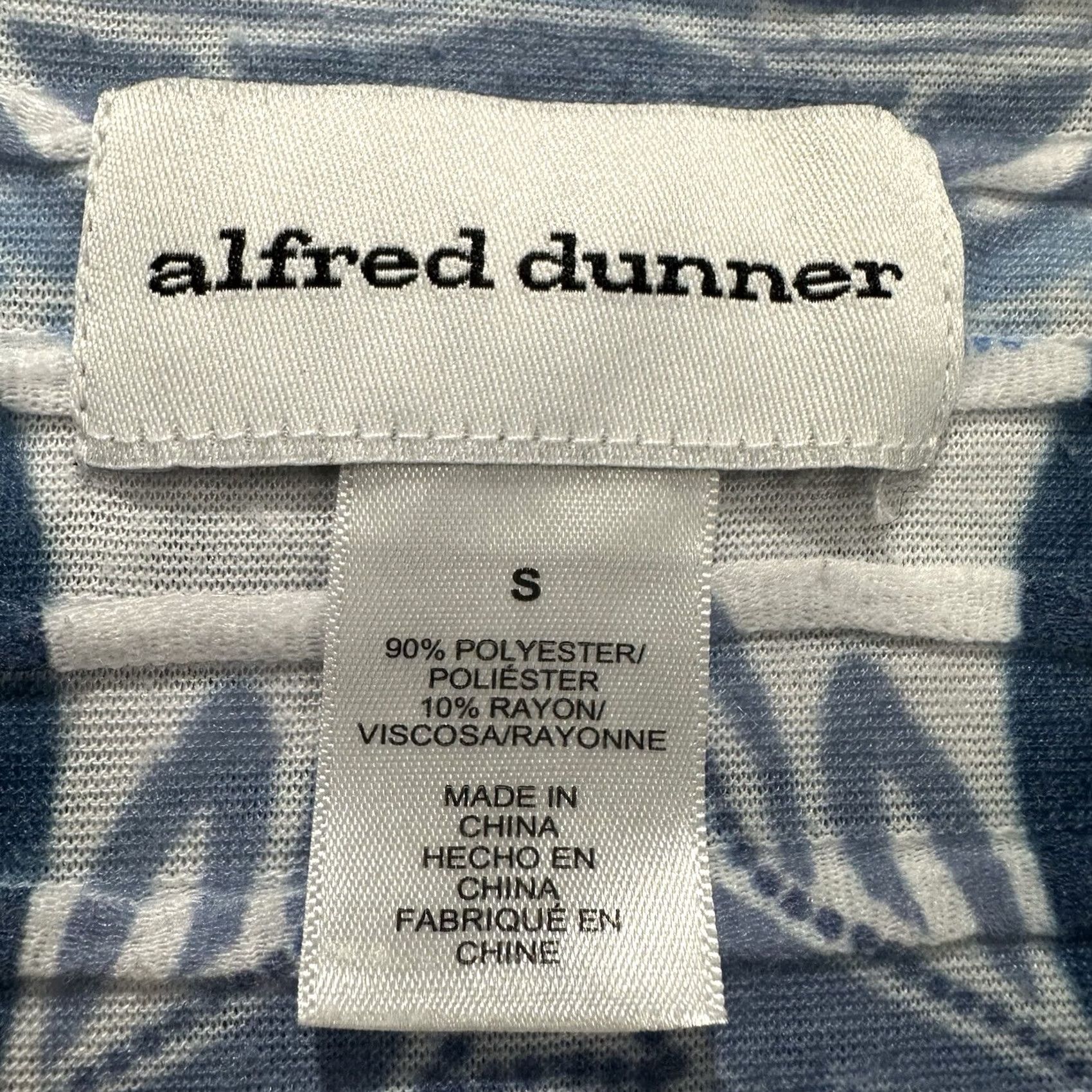 Vintage Alfred Dunner Blouse Womens Small White Blue Floral 3/4 Sleeve Cotton Blend Size S / US 4 / IT 40 - 4 Thumbnail