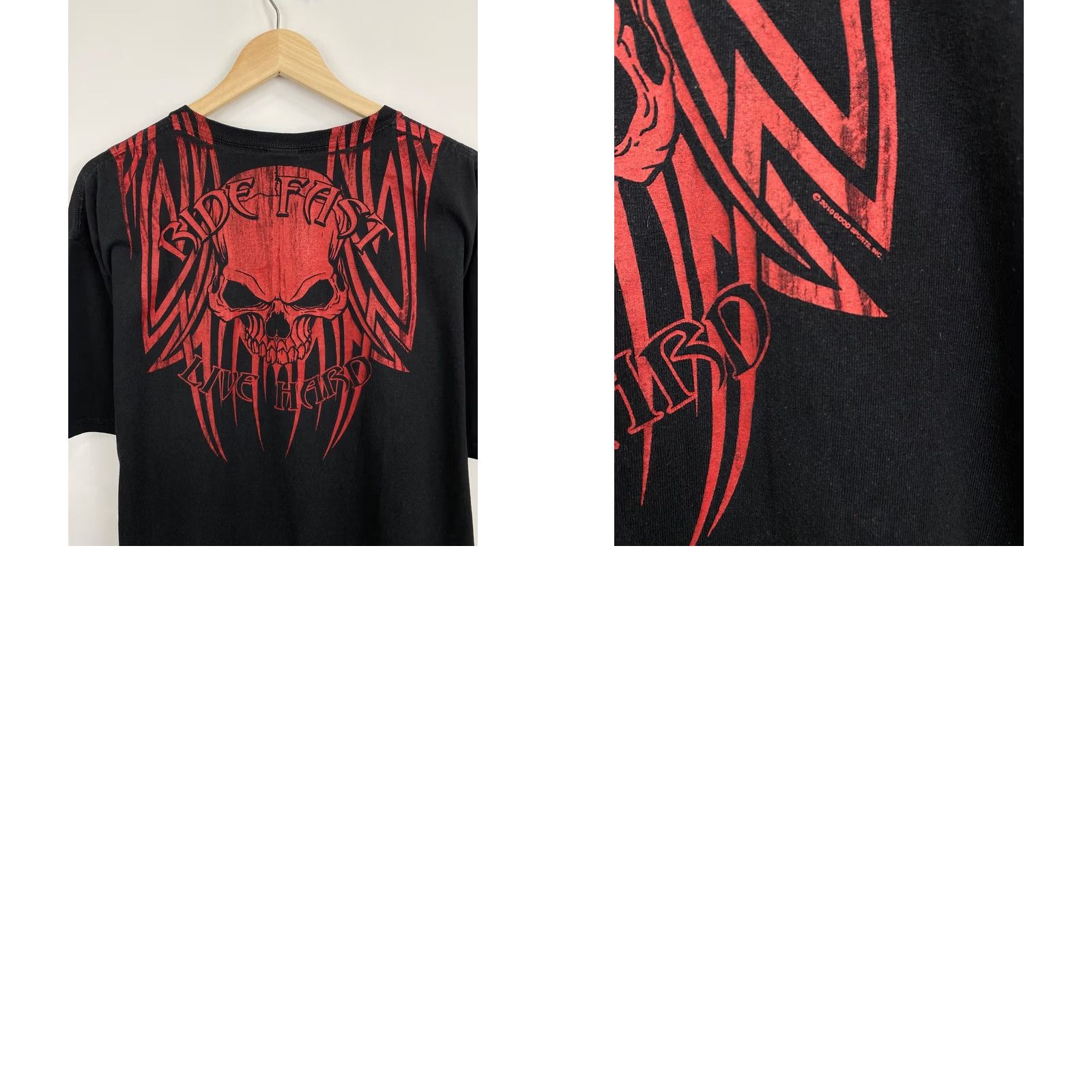 Affliction Affliction Skull Ride Fast Live Hard Y2K 2010 T-Shirt Men XL Black Short Sleeve Crew Neck - Adult L/XL, Regular Fit Size US XL / EU 56 / 4 - 8 Thumbnail