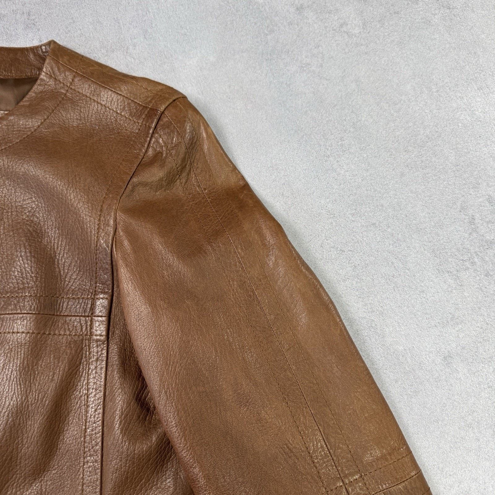 Weekend Max Mara Weekend Max Mara Women Leather Jacket Coat Size 12 Brown Size M / US 6-8 / IT 42-44 - 3 Thumbnail