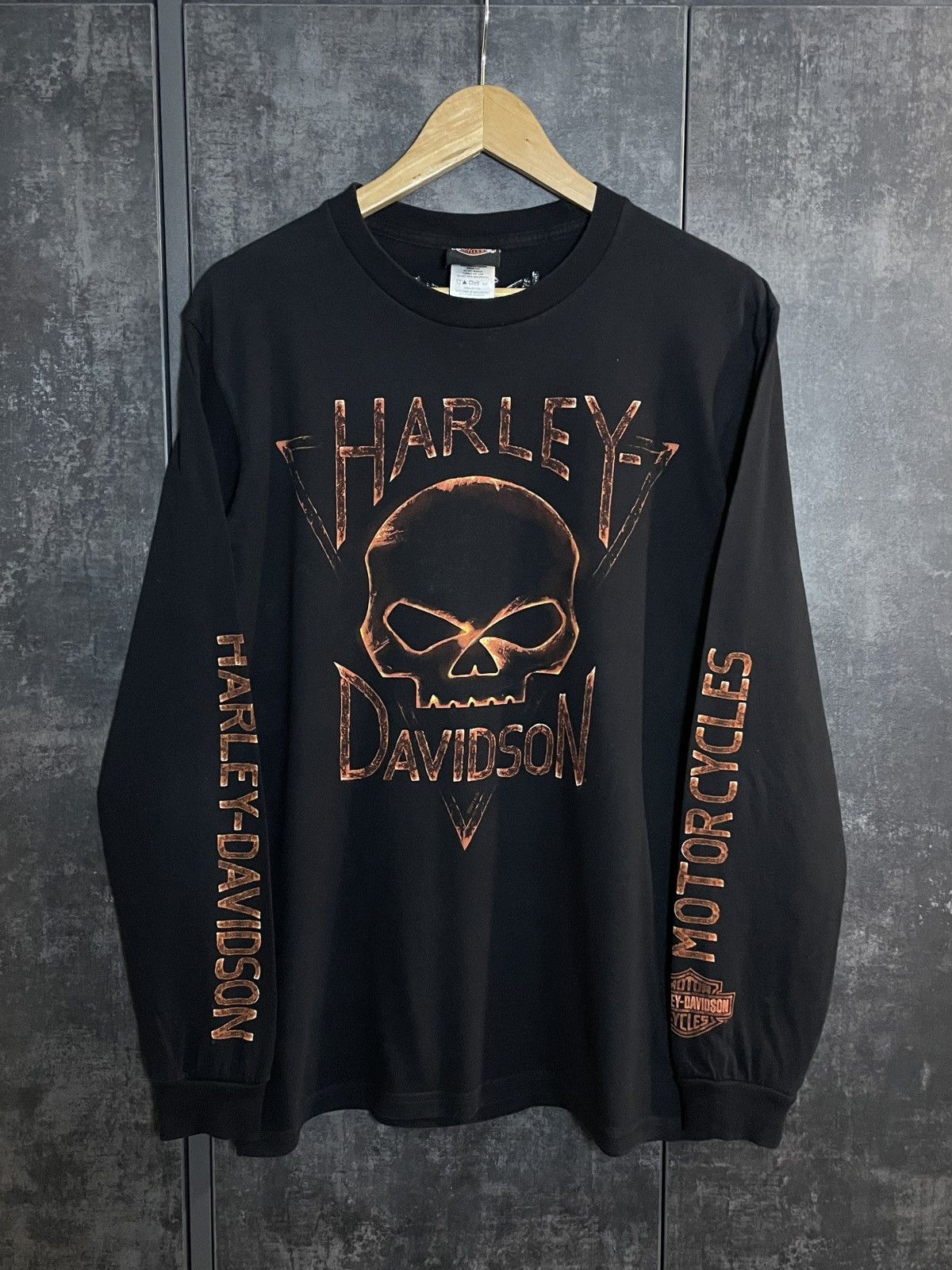 Harley Davidson Crazy Vintage Harley Davidson Skull Longsleeve 3D Emblem USA Size US M / EU 48-50 / 2 - 2 Thumbnail
