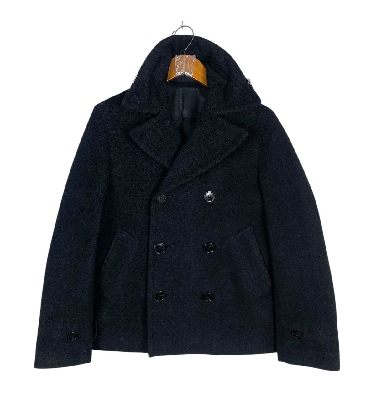 CABANE de ZUCCA ウール ピーコート 黒 ダークコア アーカイブ Men's CABANE de ZUCCa Outerwear | Grailed