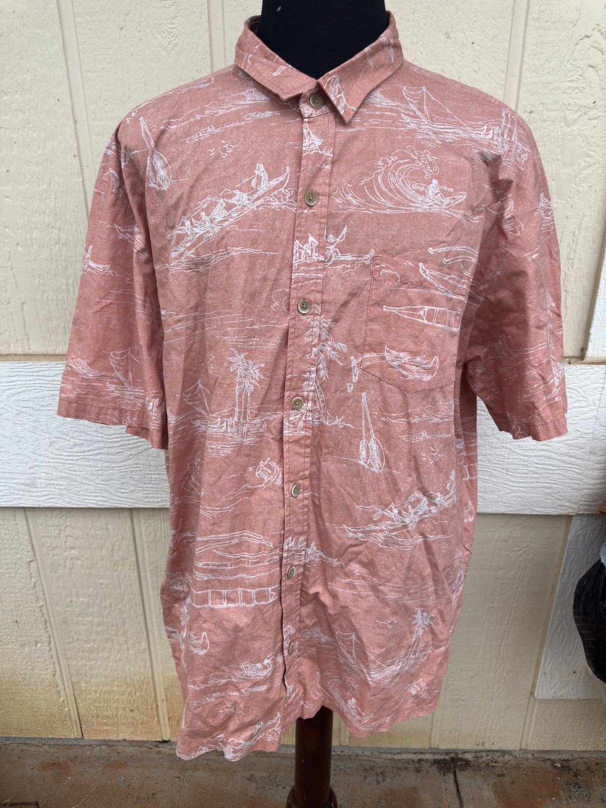 Other Kahala Hawaiian Print Shirt Full Buttton Orange Men's 2XL Size US XXL / EU 58 / 5 - 1 Thumbnail