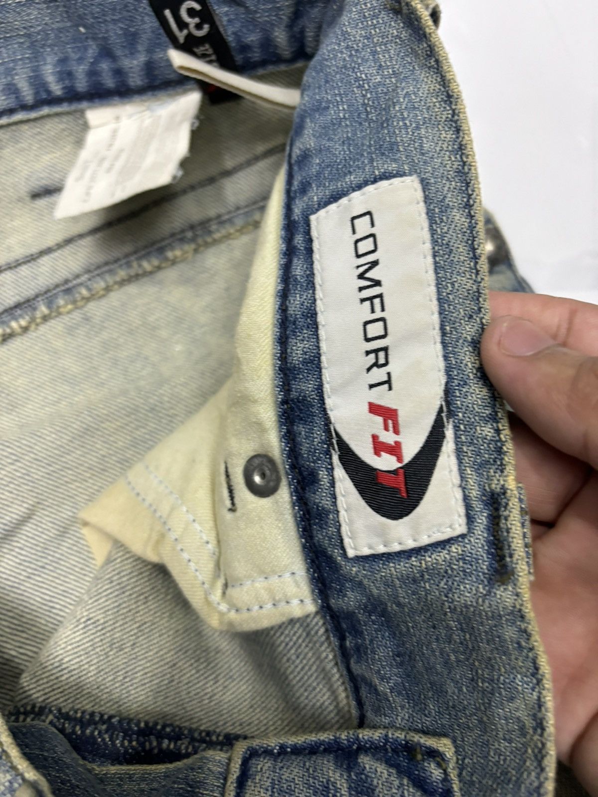 Emporio Armani × If Six Was Nine 🔥EMPORIO ARMANI DENIM BLUE BAGGY DISTRESSED DENIM JEANS Size US 33 - 12 Thumbnail