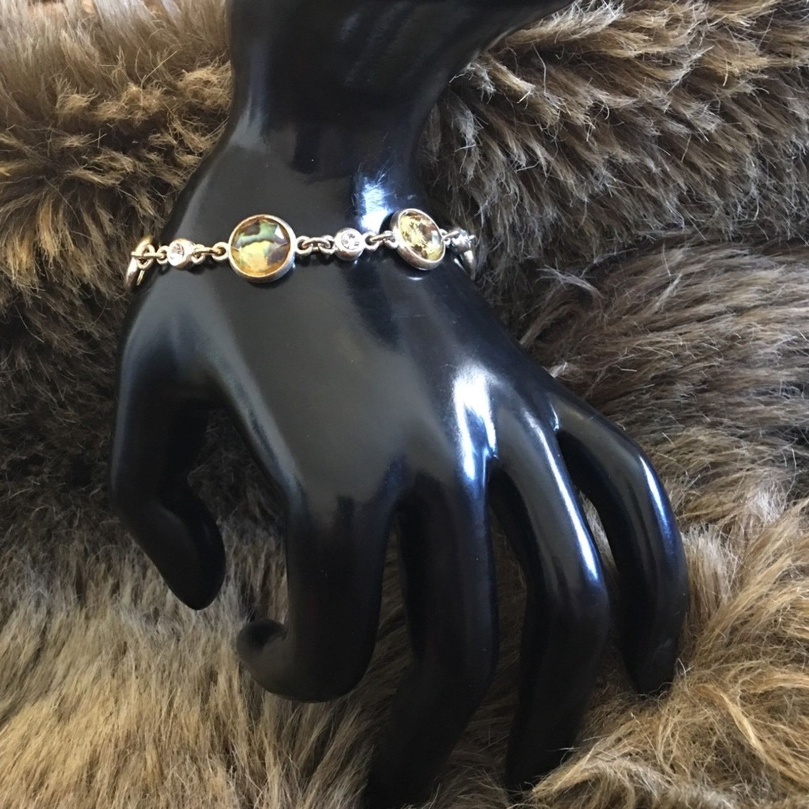 Vintage Vintage faux abalone faceted dome link bracelet Size ONE SIZE - 3 Thumbnail