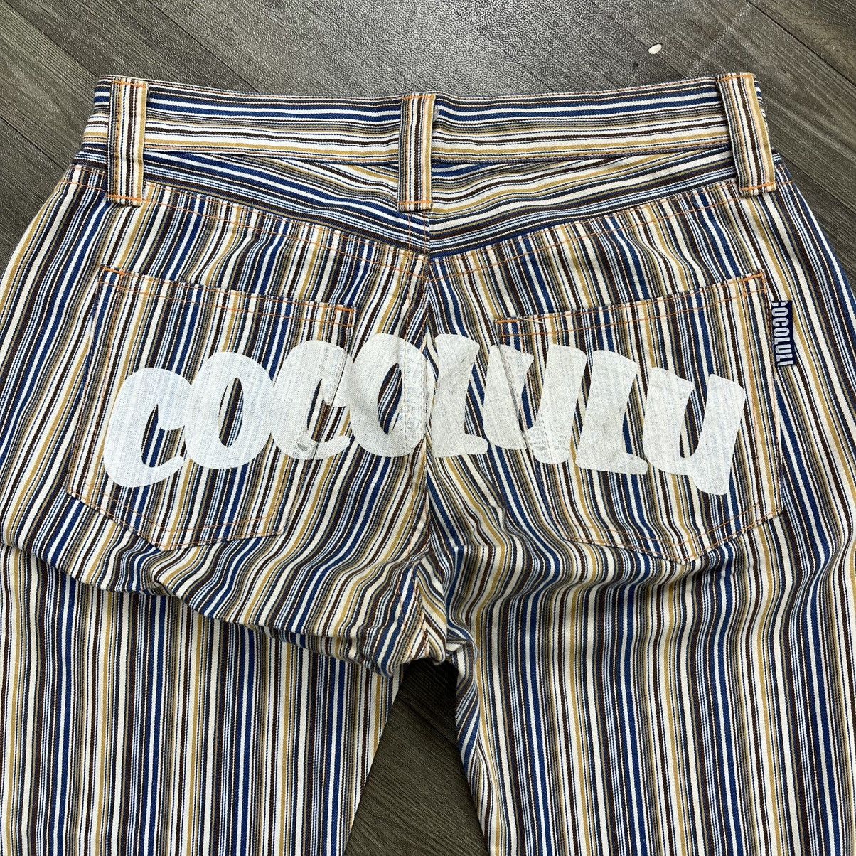 Japanese Brand 2000s Cocolulu Japan Printed Logo Gyaru Style Striped Jeans Size US 33 - 3 Thumbnail