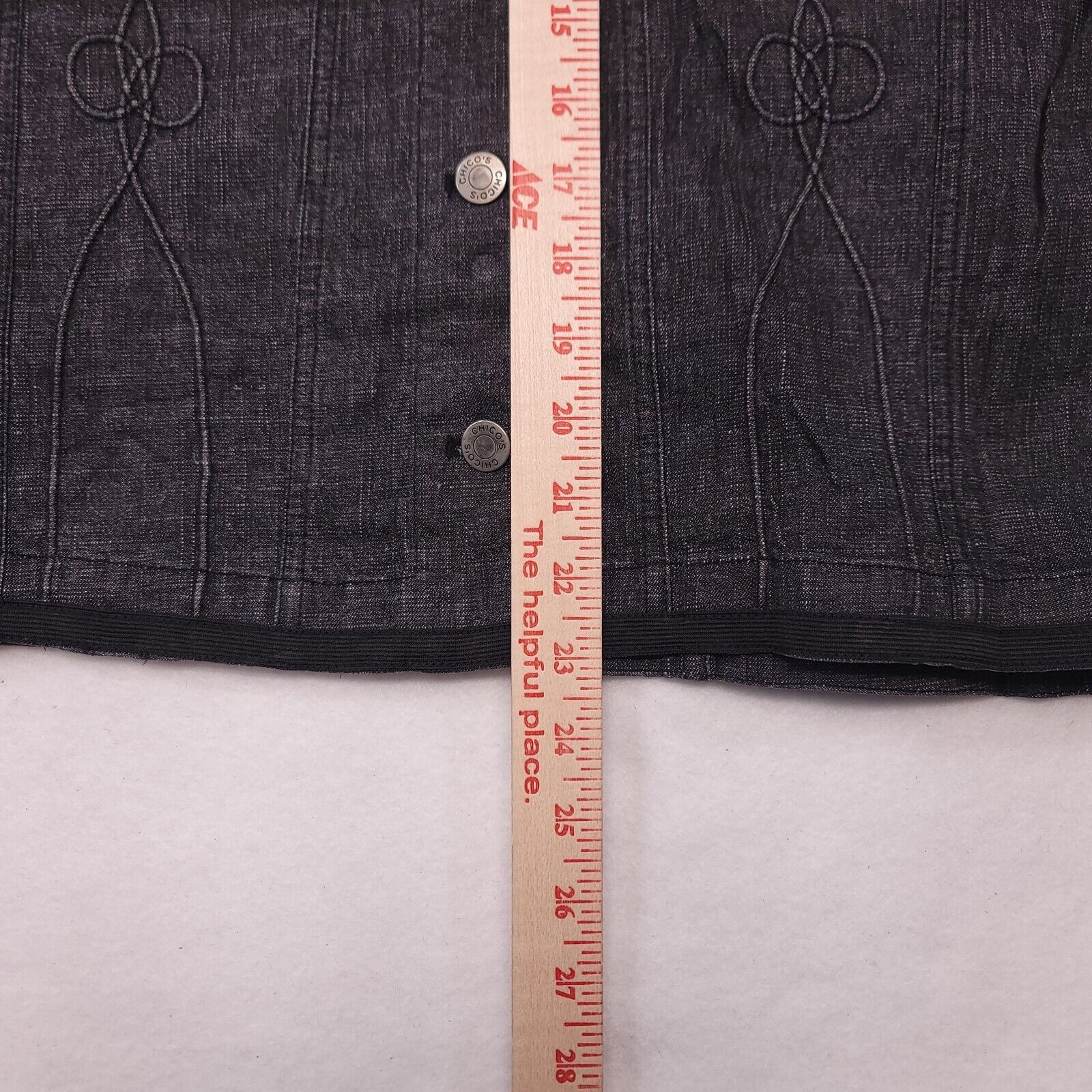 Chicos Chicos Design Button Up Denim Shirt Womens Size 0 Black Size XS / US 0-2 / IT 36-38 - 7 Thumbnail