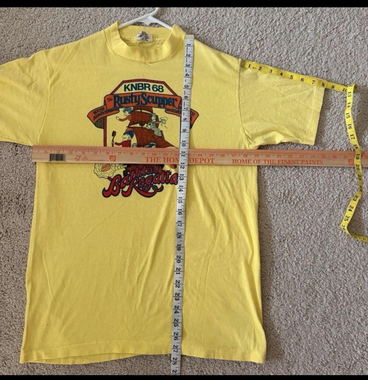 Hanes Vtg KNBR 68 Bathtub Regatta Tee L Yellow Graphic Shirt Y2K Size US L / EU 52-54 / 3 - 4 Thumbnail