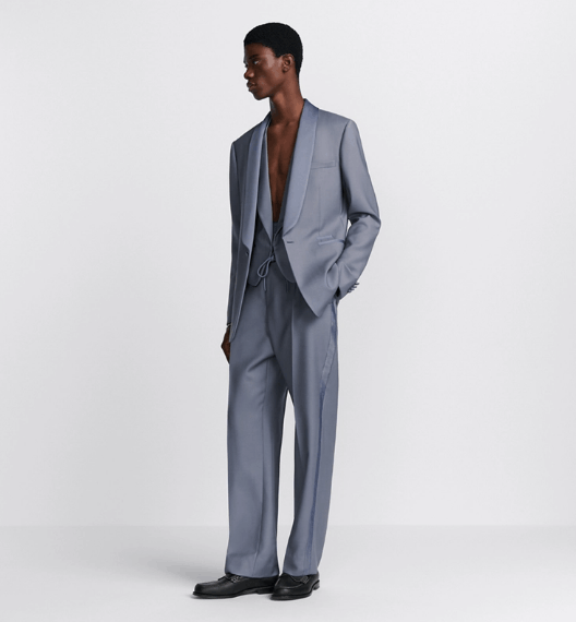 Dior o1w1db10525 493C10 Evening Pant in Blue Size US 32 / EU 48 - 4 Thumbnail