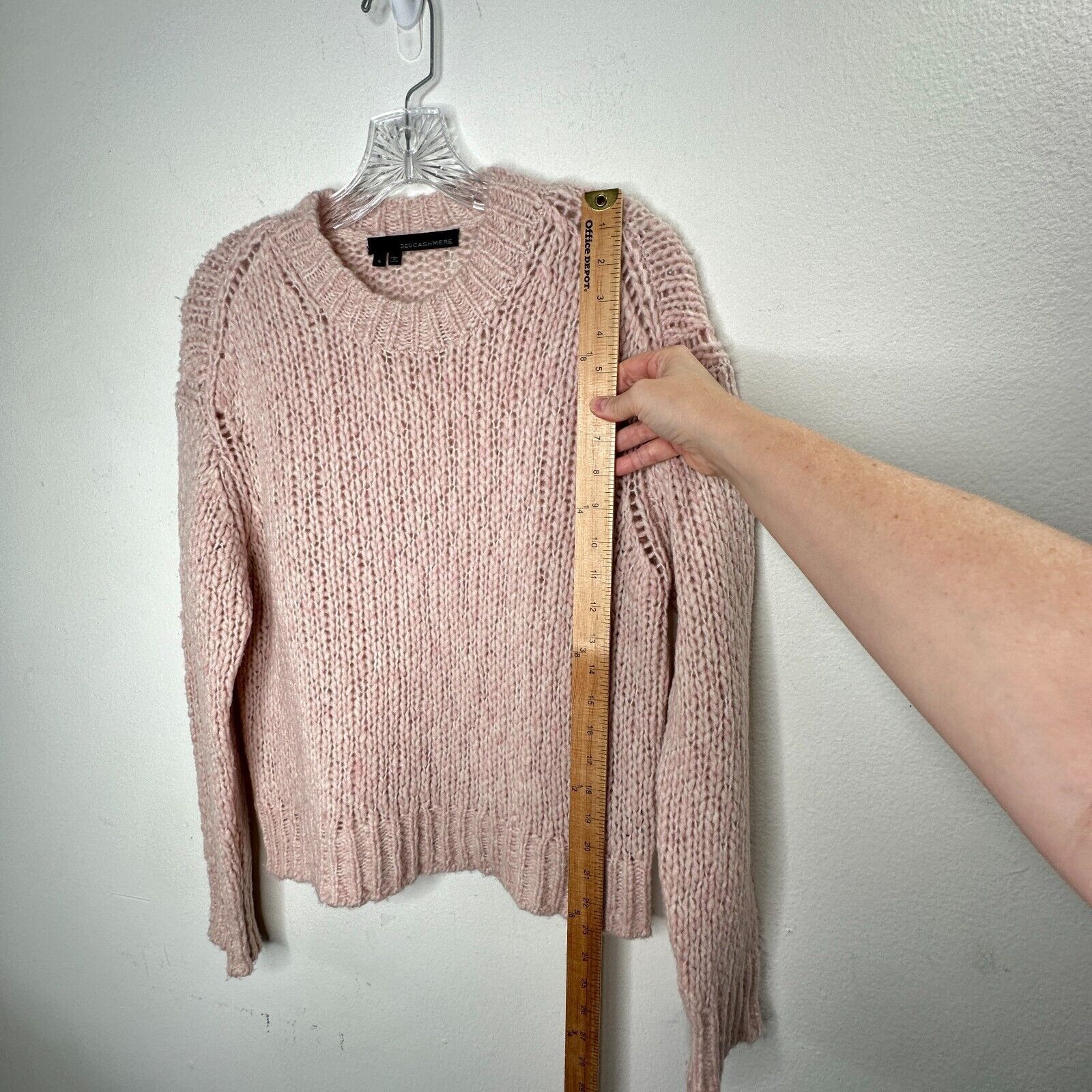 360Cashmere 360 Cashmere Abbot Pale Pink Loose Knit Crew Neck Sweater S Size S / US 4 / IT 40 - 9 Thumbnail