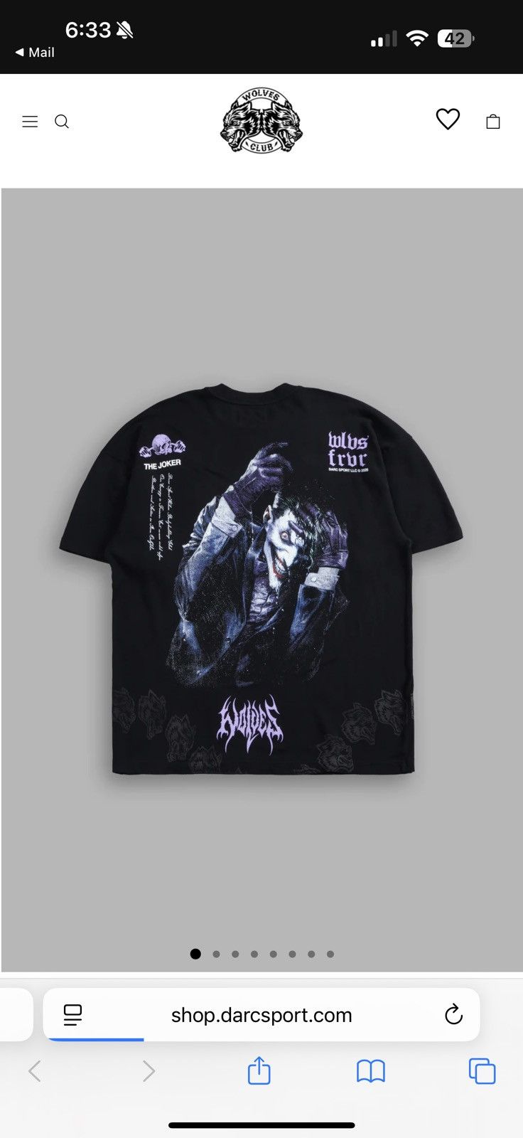 DARC JOKER "SIDE BY SIDE" SERIES PREMIUM OVERSIZED TEE BLK