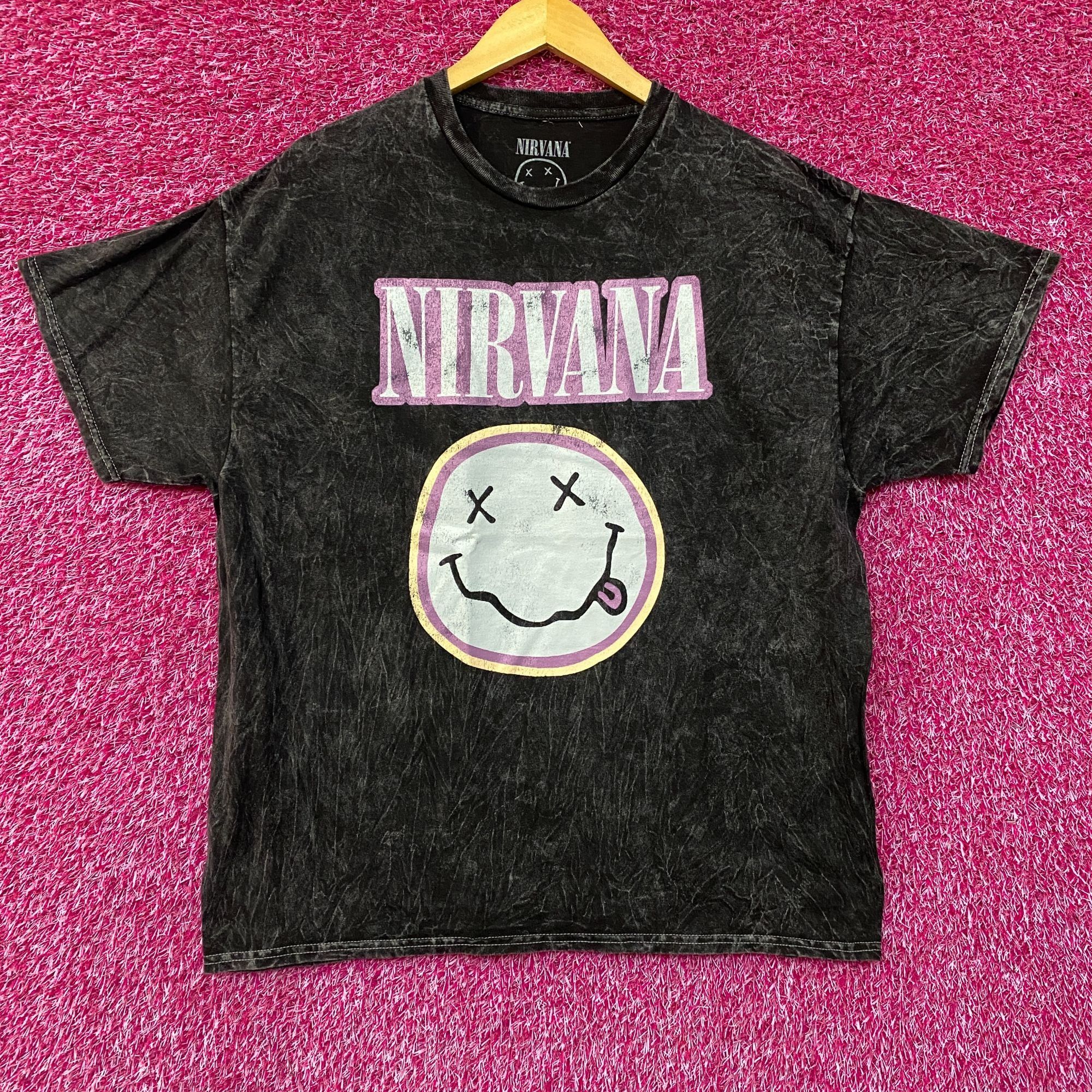 Nirvana Nirvana Dead Smiley Face Logo Mineral Wash T-Shirt 1X Size US XL / EU 56 / 4 - 1 Thumbnail