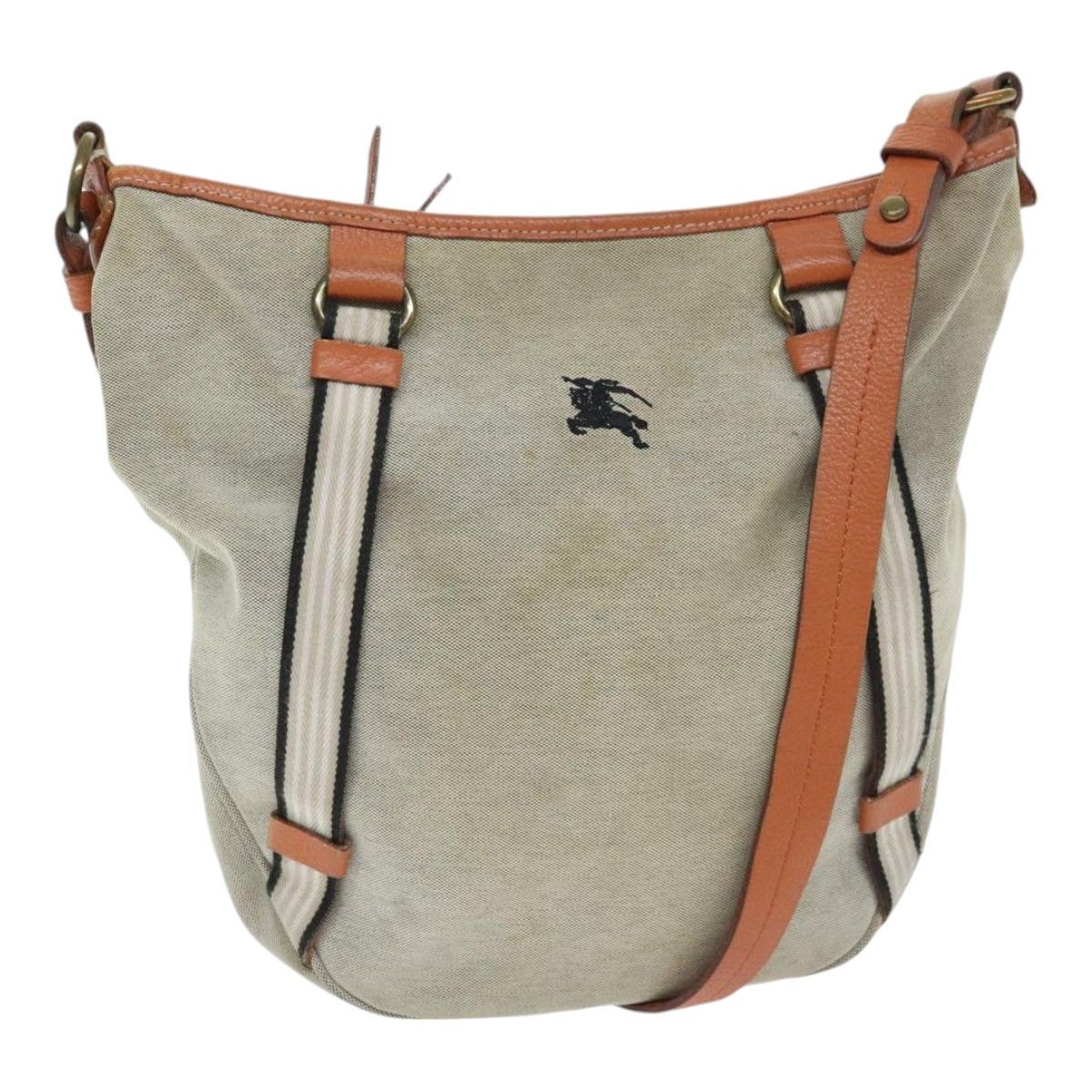 Burberry BURBERRY Blue Label Shoulder Bag Canvas Leather Gray 
