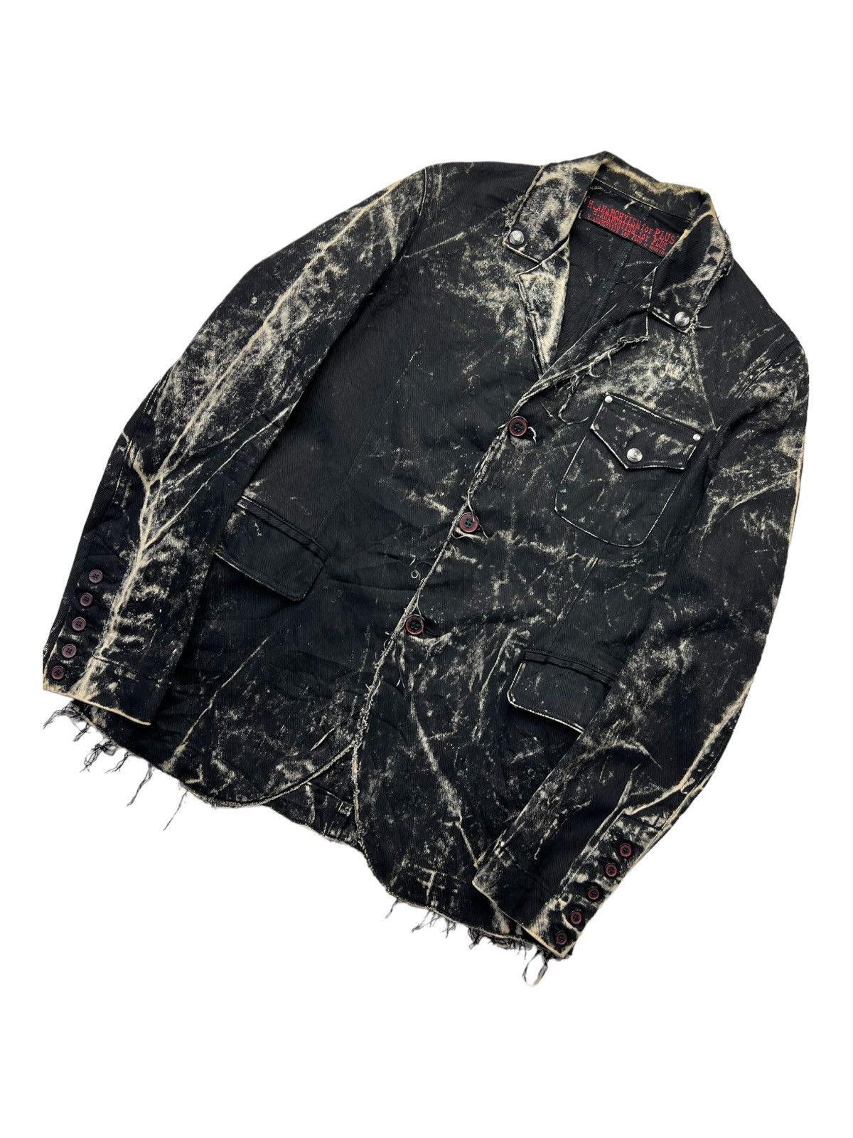 If Six Was Nine H. Anarchyism Goth Painted "SLOTH" Dripping Button Jacket Size US M / EU 48-50 / 2 - 2 Thumbnail