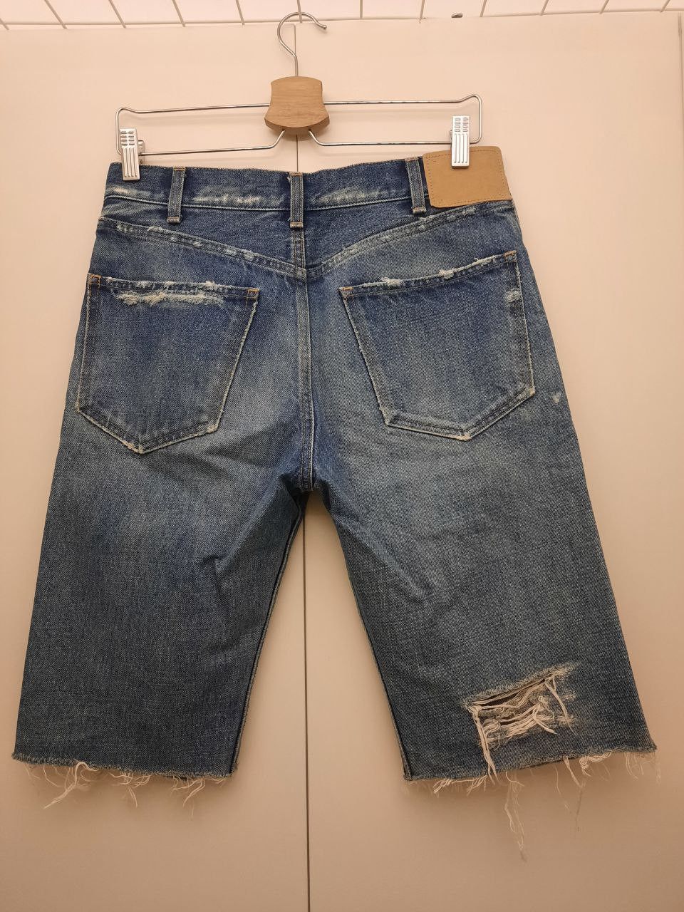 Celine *New* Kurt Destroyed Thrash Wash Denim Shorts Size US 30 / EU 46 - 2 Thumbnail
