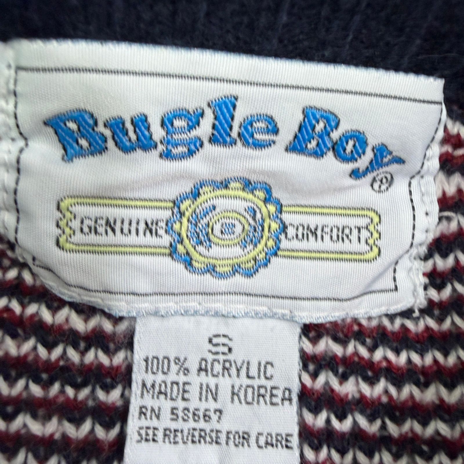 Vintage Vintage Bugle Boy Sweater Men's Small Blue Red Deer Size US S / EU 44-46 / 1 - 4 Thumbnail