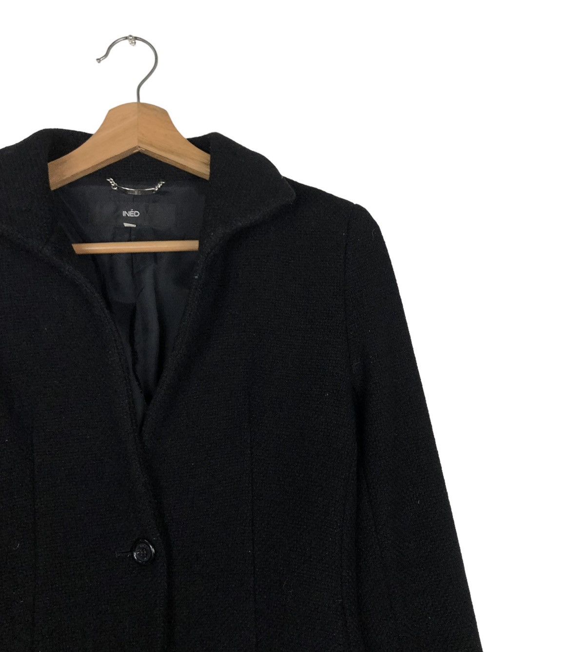 Japanese Brand 🔥RICH BLACK CROPPED WOOL JACKET INED JAPAN Size M / US 6-8 / IT 42-44 - 7 Thumbnail