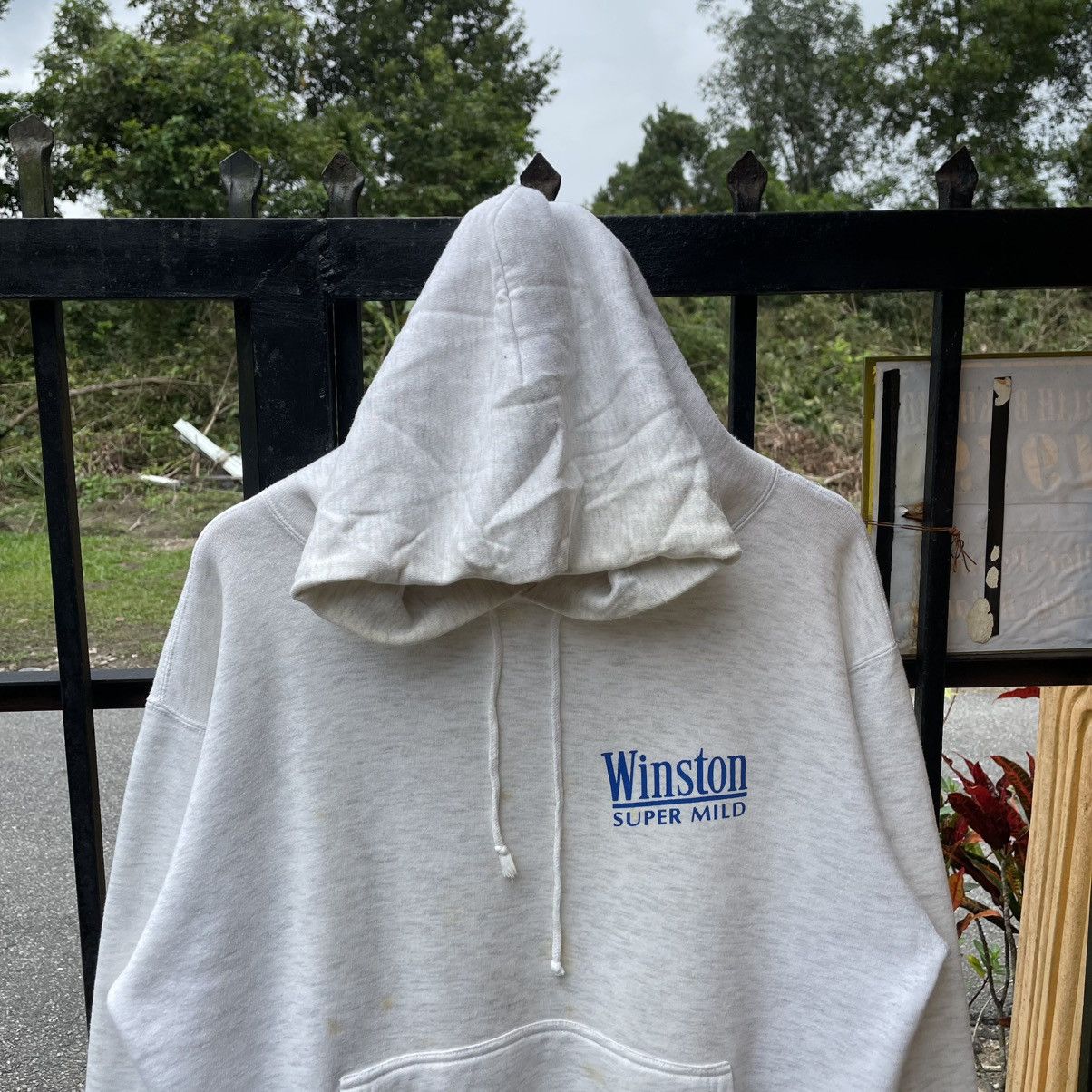 Vintage 🔥Vintage 90s Winston Mild Big Logo Pullover Boxy Hoodie Size US M / EU 48-50 / 2 - 5 Thumbnail