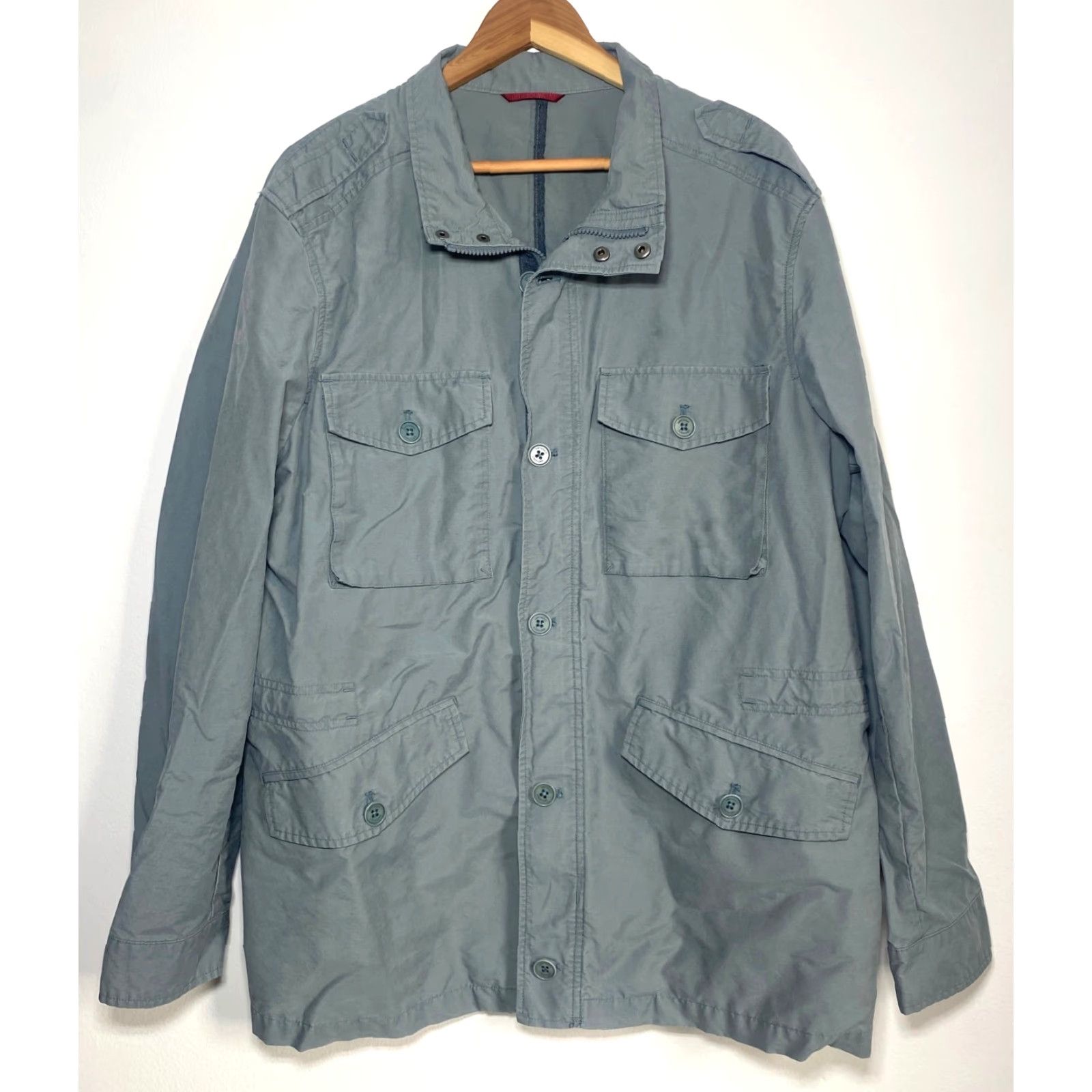 UNTUCKit VINTAGE UNTUCKit Vintner Field Jacket 40865 Men’s XL Gray Lightweight Pockets Canvas Cotton Blend Zip Button Fall Spring Mens Size US XL / EU 56 / 4 - 2 Thumbnail