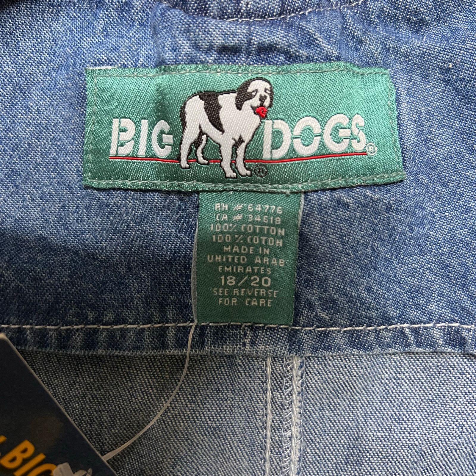 Big Dogs Vintage Big Dog Denim Embroidered Overall Dress Women 18/20 Size XXL / US 16-18 / IT 52-54 - 12 Thumbnail