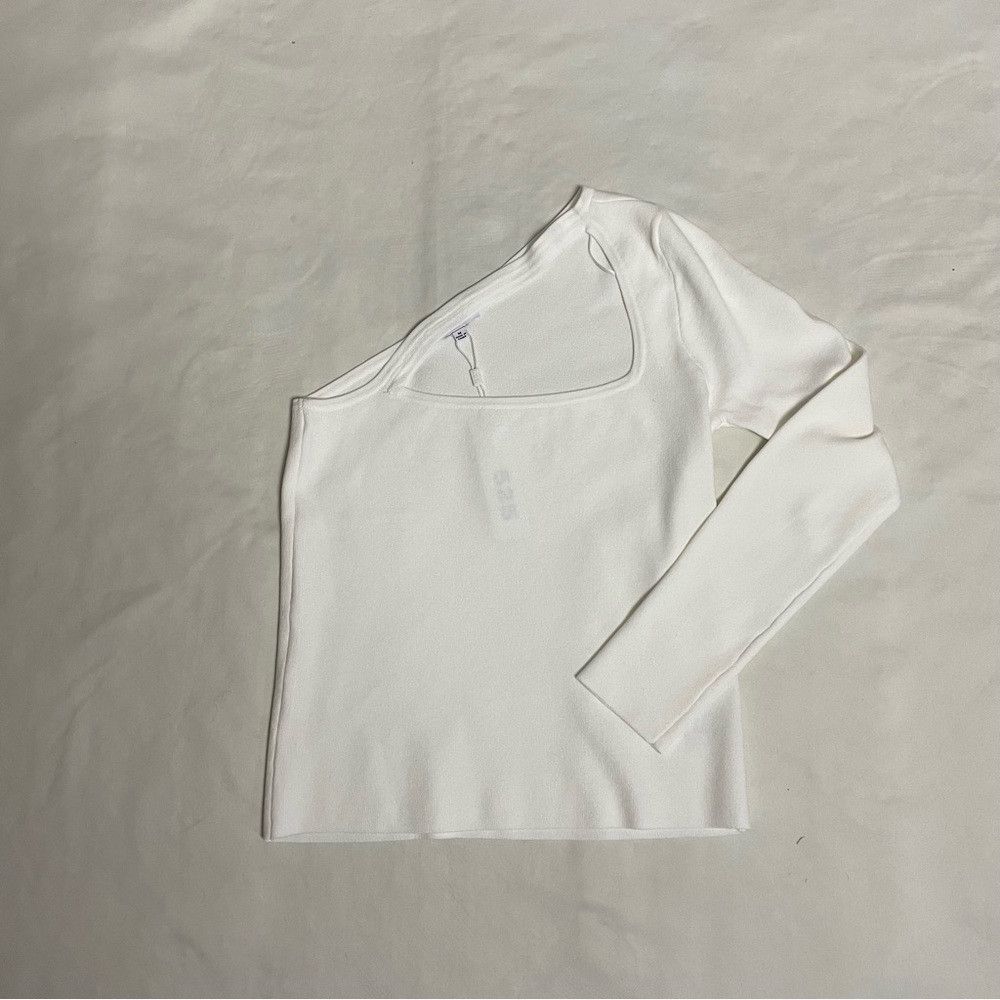 525 America NWT New 525 America One Sleeve White Knit Top Size M Size M / US 6-8 / IT 42-44 - 6 Thumbnail