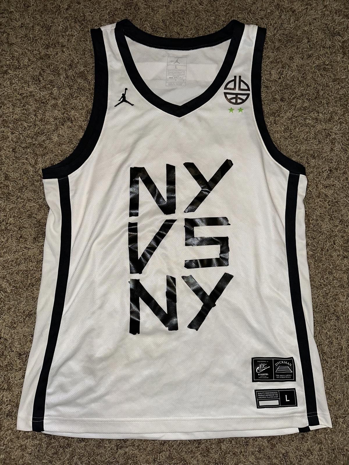 Nike Jordan NY vs NY #9 Brandon Williams Rucker Park 2022 Game Jersey Size US L / EU 52-54 / 3 - 1 Thumbnail