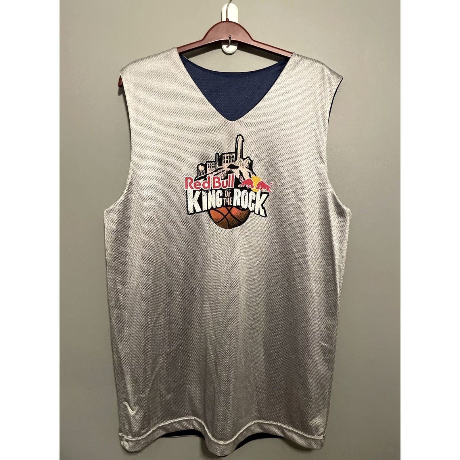 Vintage Red Bull King Of The Rock Reversible Jersey - XL Silver Blue Athletic Wear - Mens Size Size US XL / EU 56 / 4 - 4 Thumbnail
