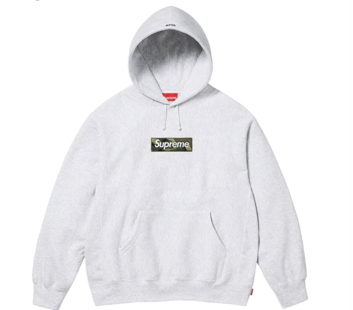 Supreme FW23 Box Logo Hoodie Gray/Camo | Grailed