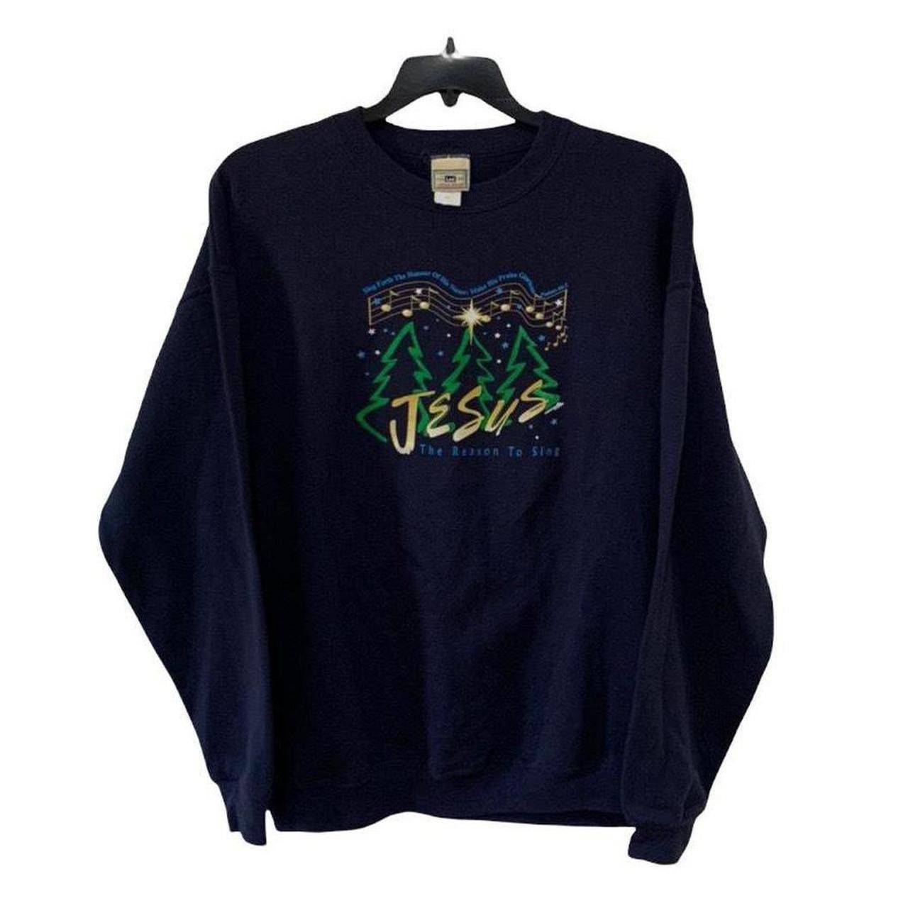 Vintage Vintage 90s Jesus Sweatshirt Size US XL / EU 56 / 4 - 1 Thumbnail